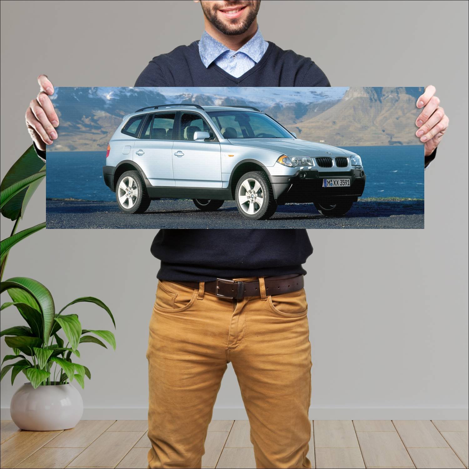 Cuadro grande 30x80cm 2003 bmw x3 auto 341 Bmw
