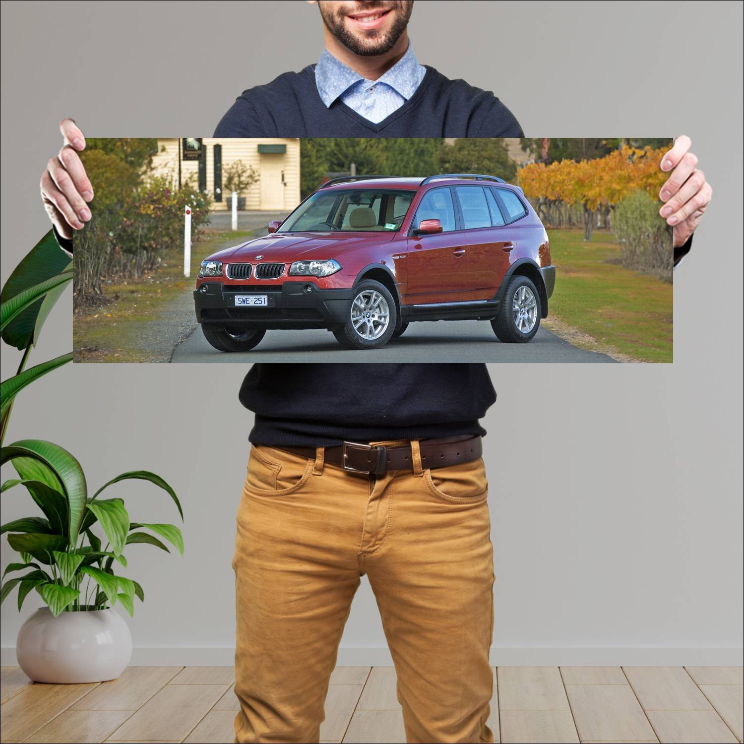 Cuadro grande 30x80cm 2003 bmw x3 au auto 343 Bmw