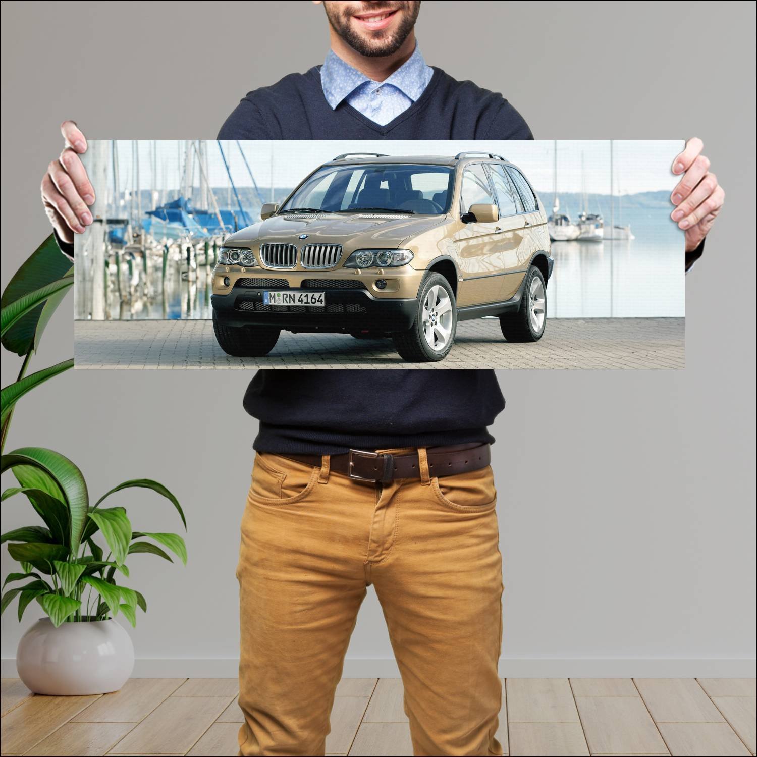 Cuadro grande 30x80cm 2003 bmw x5 auto 345 Bmw
