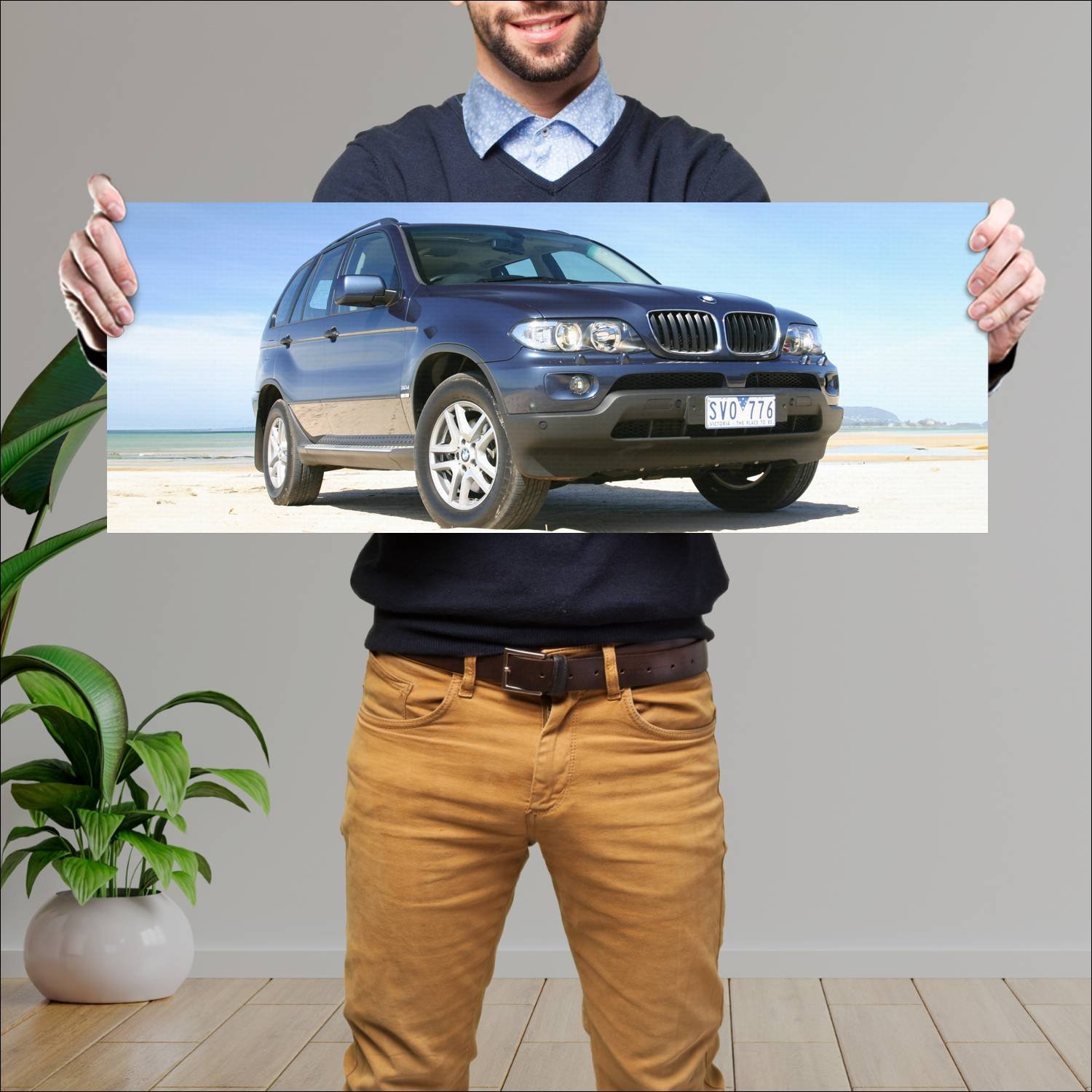 Cuadro grande 30x80cm 2003 bmw x5 au auto 346 Bmw