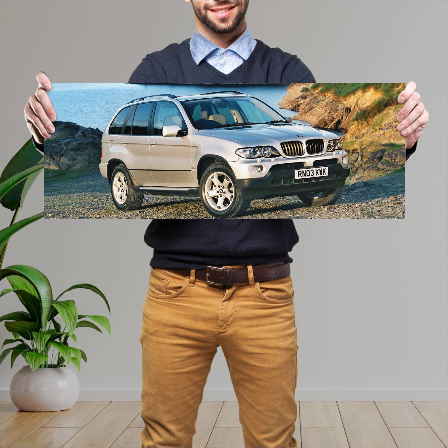 Cuadro grande 30x80cm 2003 bmw x5 uk auto 347 Bmw
