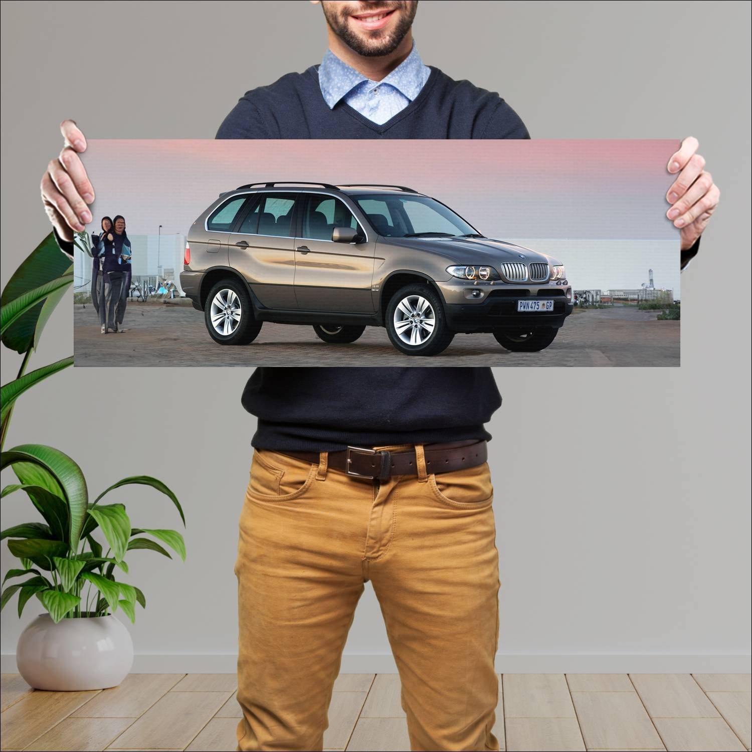 Cuadro grande 30x80cm 2003 bmw x5 za auto 348 Bmw