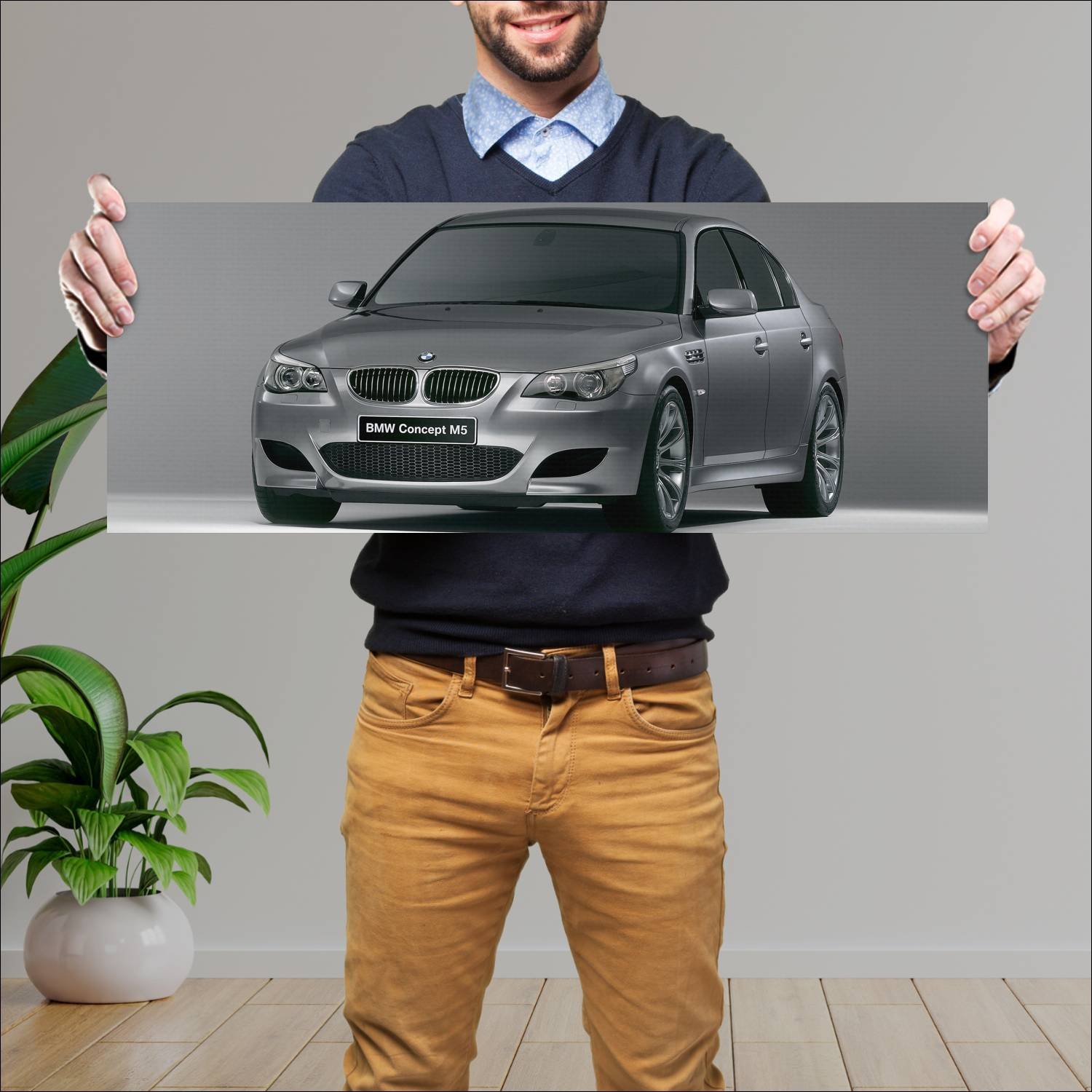 Cuadro grande 30x80cm 2004 bmw concept m5 auto 372 Bmw