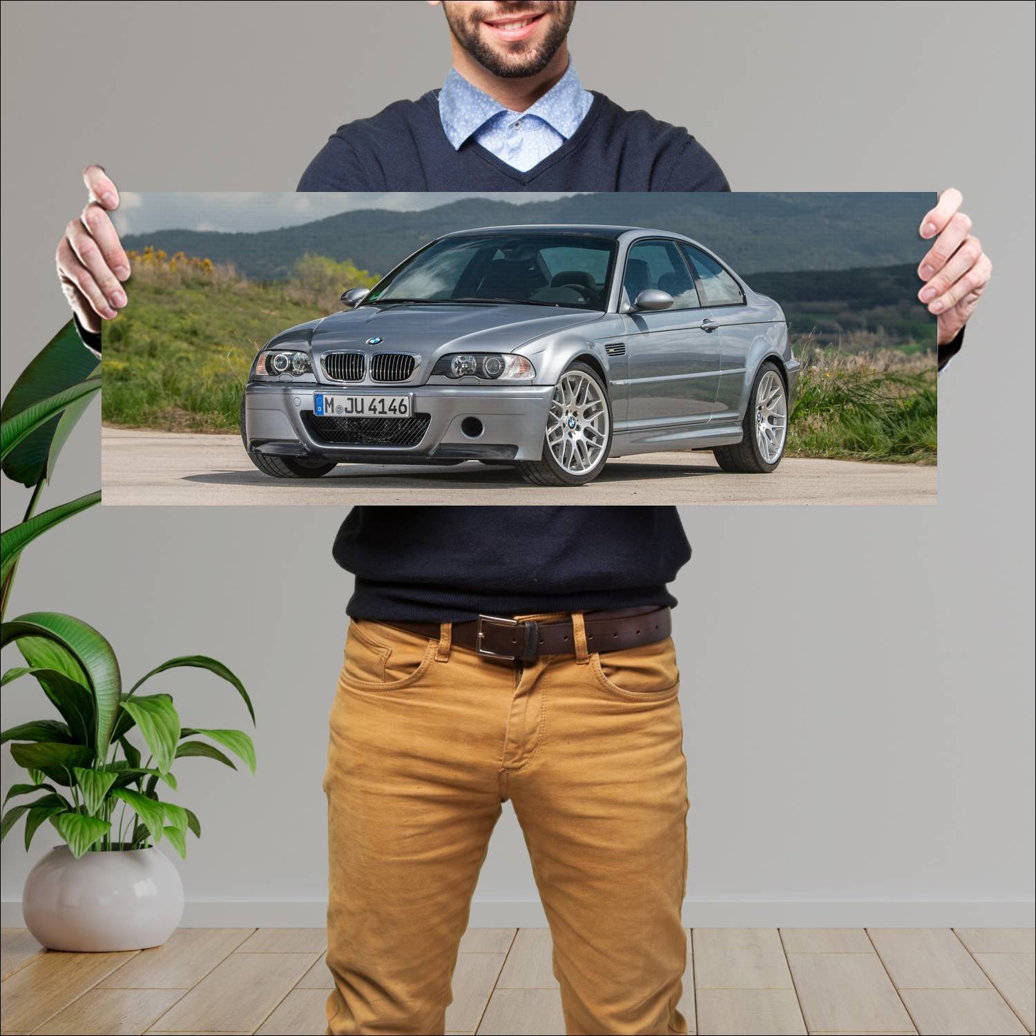 Cuadro grande 30x80cm 2004 bmw m3 csl coupe auto 375 Bmw