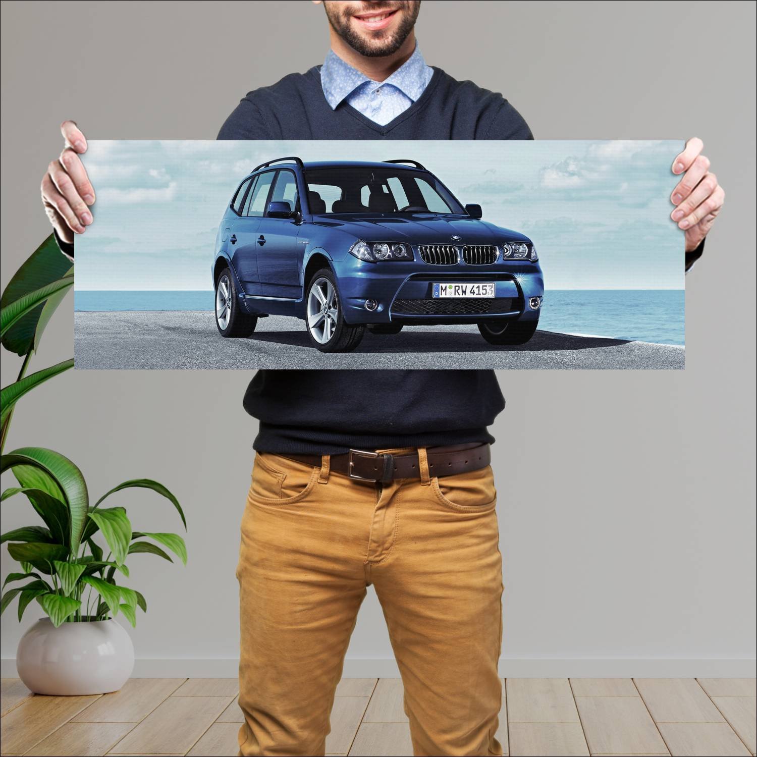 Cuadro grande 30x80cm 2004 bmw x3 aerodynamic pack 380 Bmw