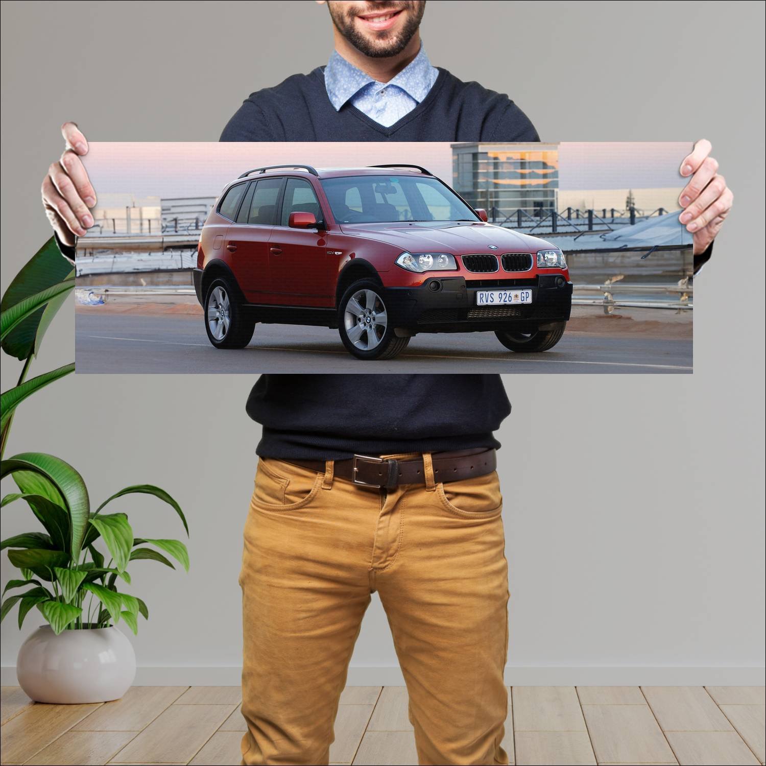 Cuadro grande 30x80cm 2004 bmw x3 za auto 381 Bmw