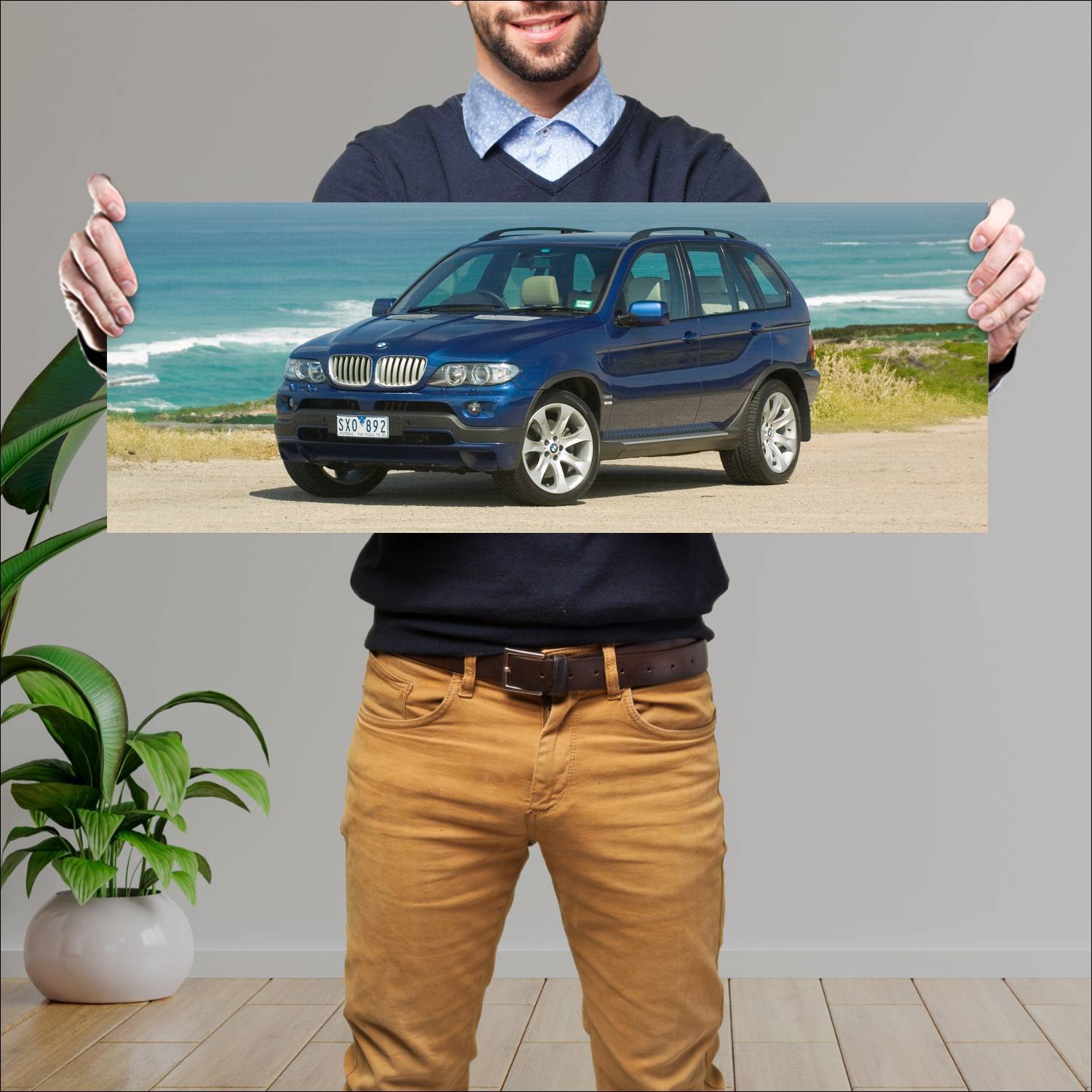 Cuadro grande 30x80cm 2004 bmw x5 sport au auto 384 Bmw