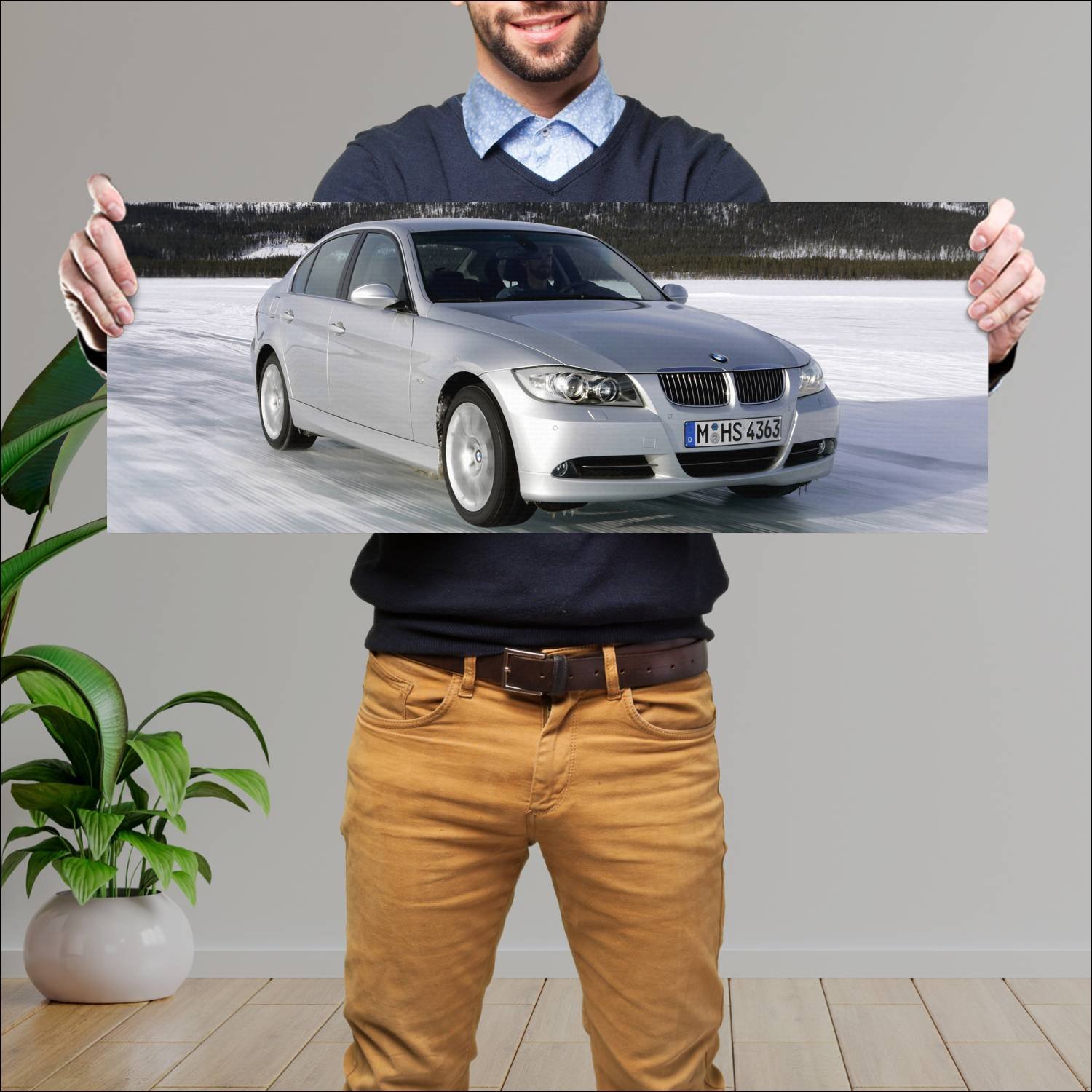 Cuadro grande 30x80cm 2005 bmw 3 series auto 398 Bmw