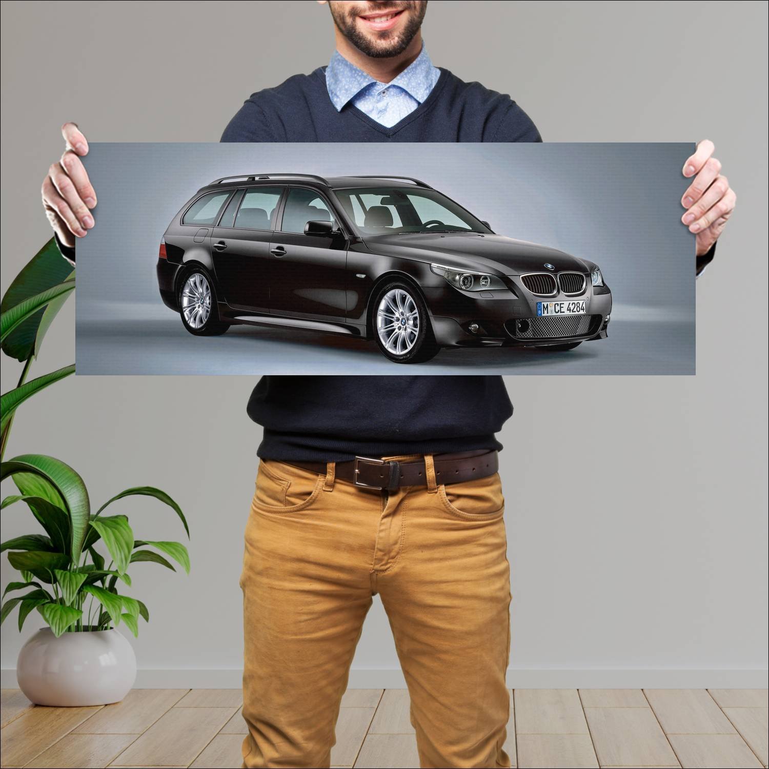 Cuadro grande 30x80cm 2005 bmw 5 series touring m 410 Bmw
