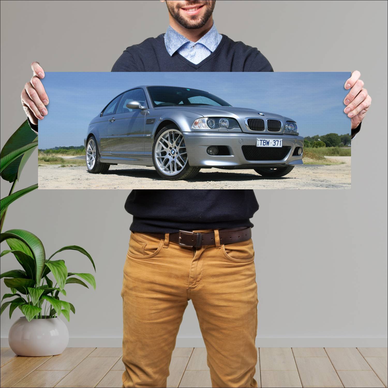 Cuadro grande 30x80cm 2005 bmw m3 coupe competitio 418 Bmw