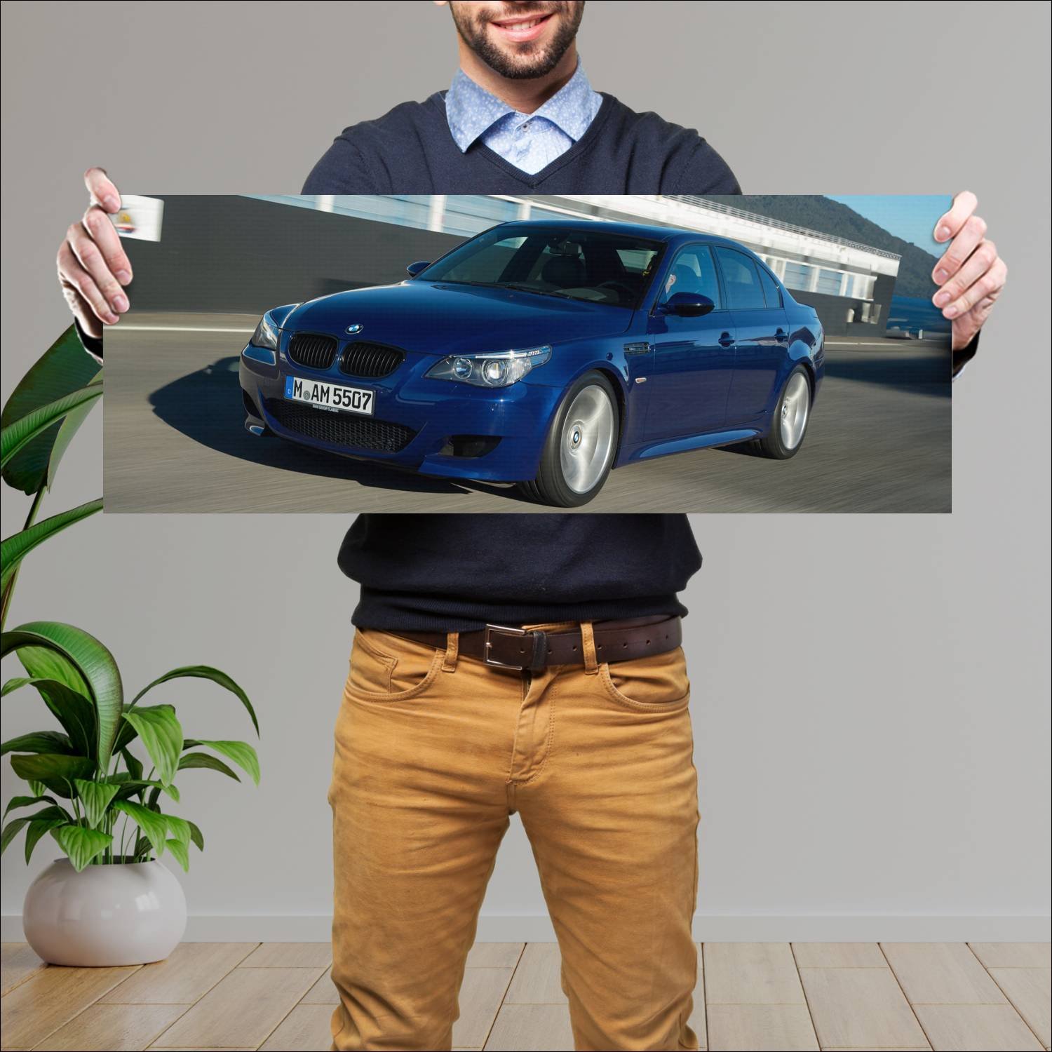 Cuadro grande 30x80cm 2005 bmw m5 auto 419 Bmw