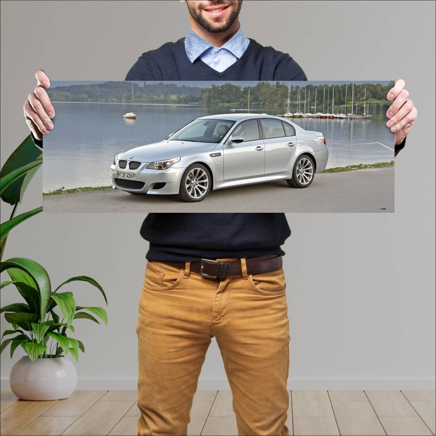 Cuadro grande 30x80cm 2005 bmw m5 auto 421 Bmw