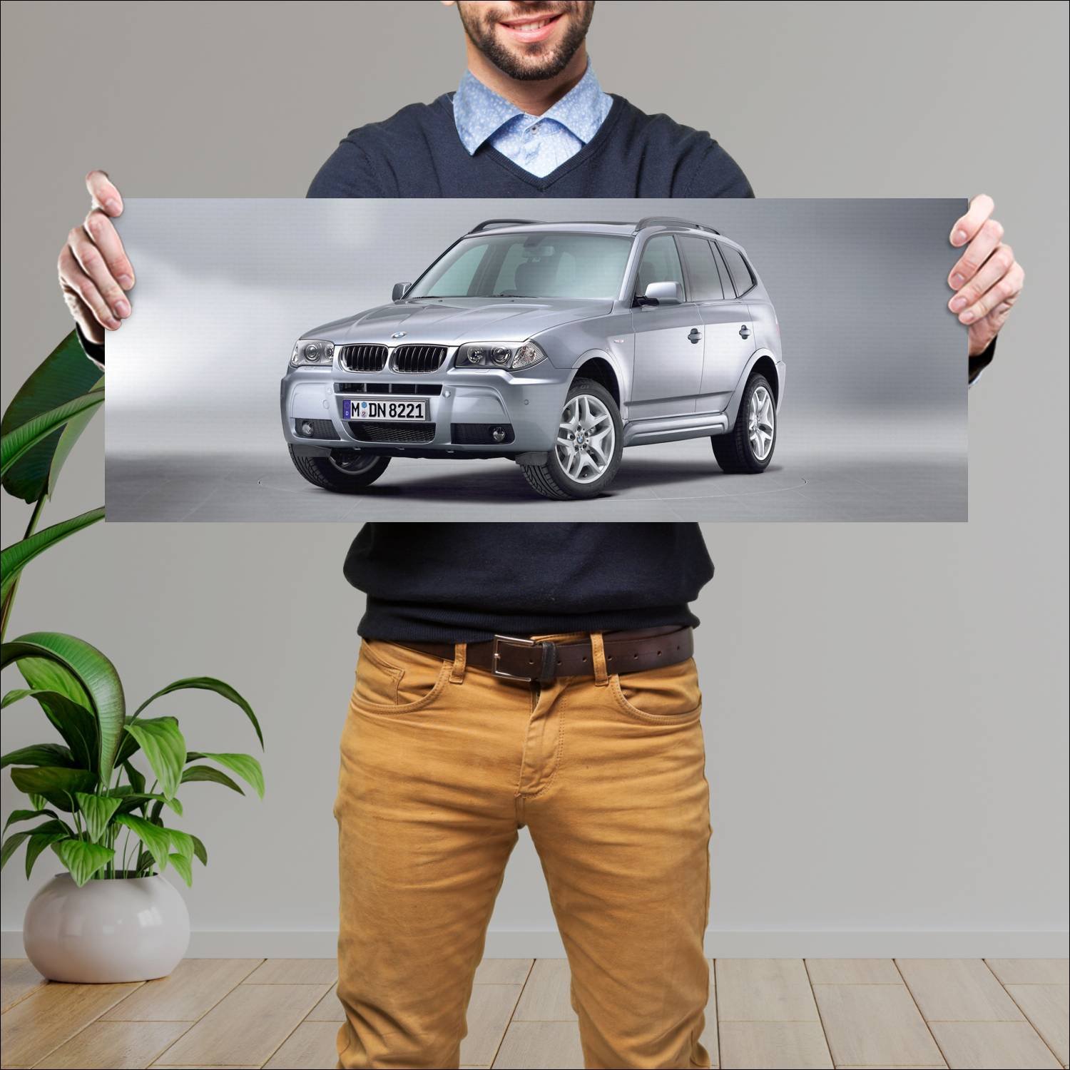 Cuadro grande 30x80cm 2005 bmw x3 m sport auto 428 Bmw