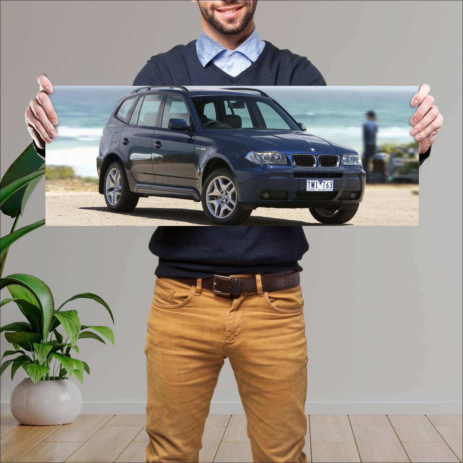 Cuadro grande 30x80cm 2005 bmw x3 m sport au auto 429 Bmw