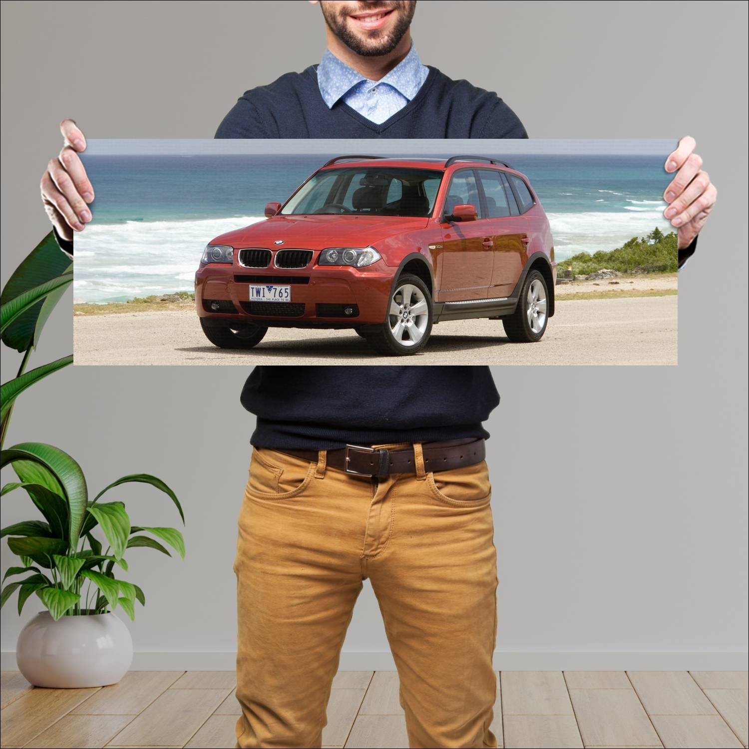 Cuadro grande 30x80cm 2005 bmw x3 m sport au auto 430 Bmw
