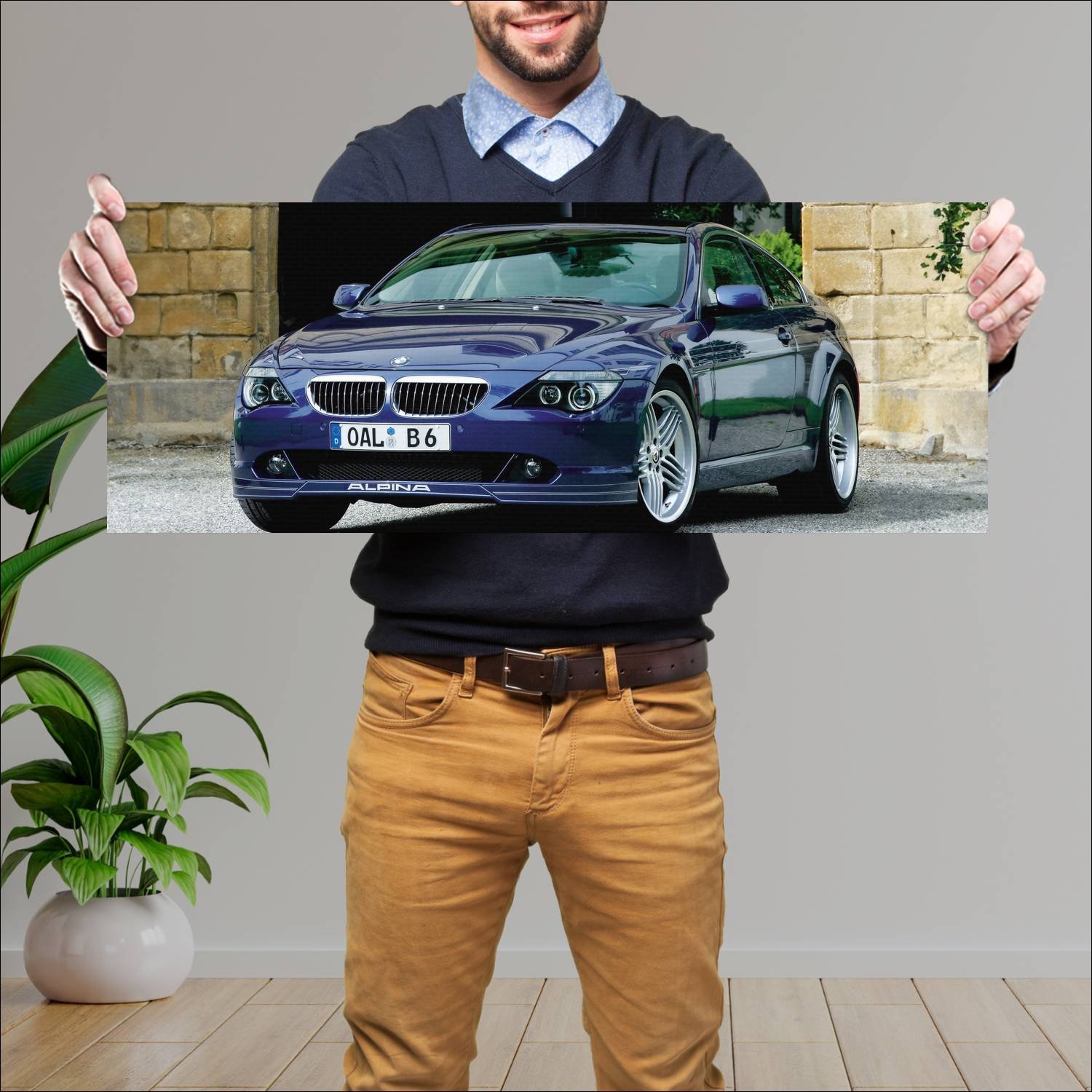 Cuadro grande 30x80cm 2006 alpina b6 coupe auto 436 Bmw
