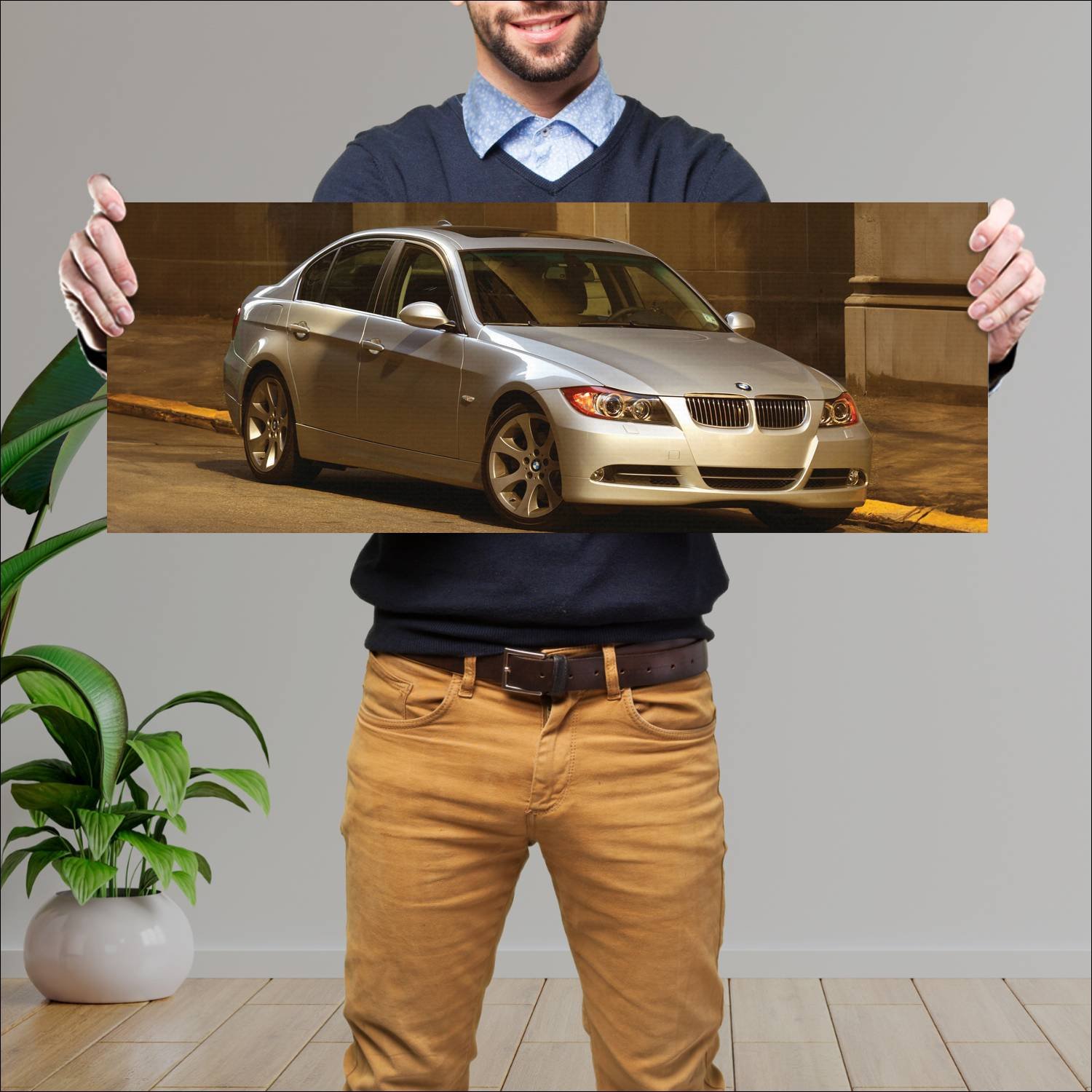 Cuadro grande 30x80cm 2006 bmw 3 series us auto 447 Bmw