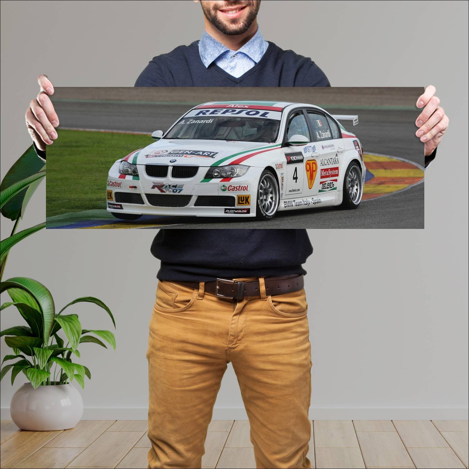 Cuadro grande 30x80cm 2006 bmw 3 series wtcc auto 448 Bmw