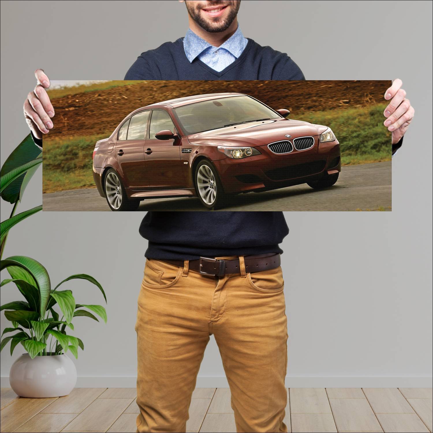 Cuadro grande 30x80cm 2006 bmw m5 us auto 454 Bmw