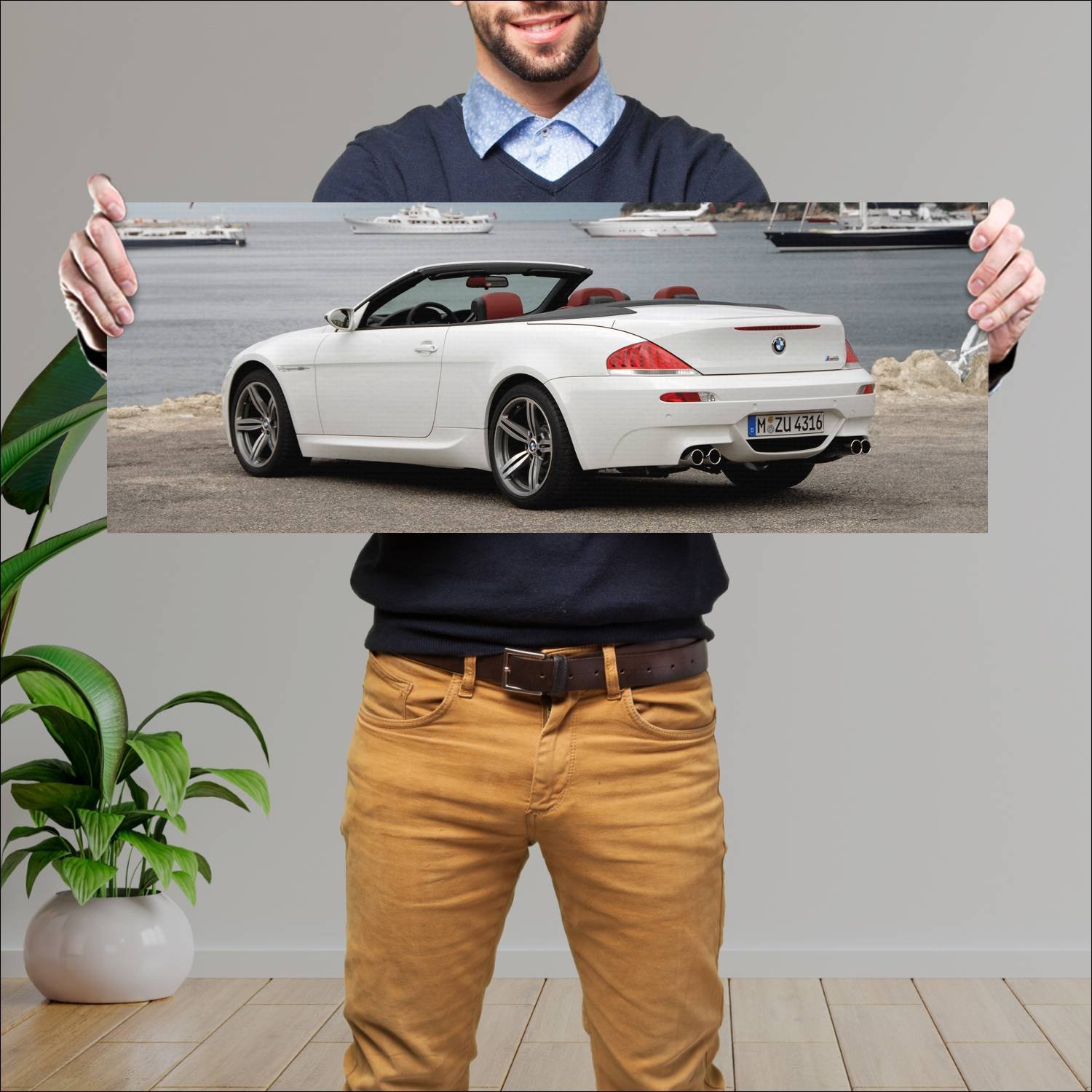 Cuadro grande 30x80cm 2006 bmw m6 convertible Bmw