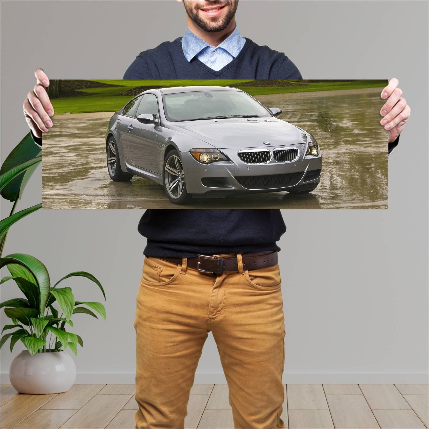 Cuadro grande 30x80cm 2006 bmw m6 coupe us auto 462 Bmw