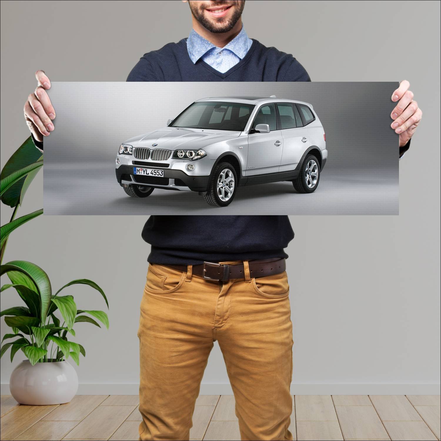 Cuadro grande 30x80cm 2006 bmw x3 auto 464 Bmw