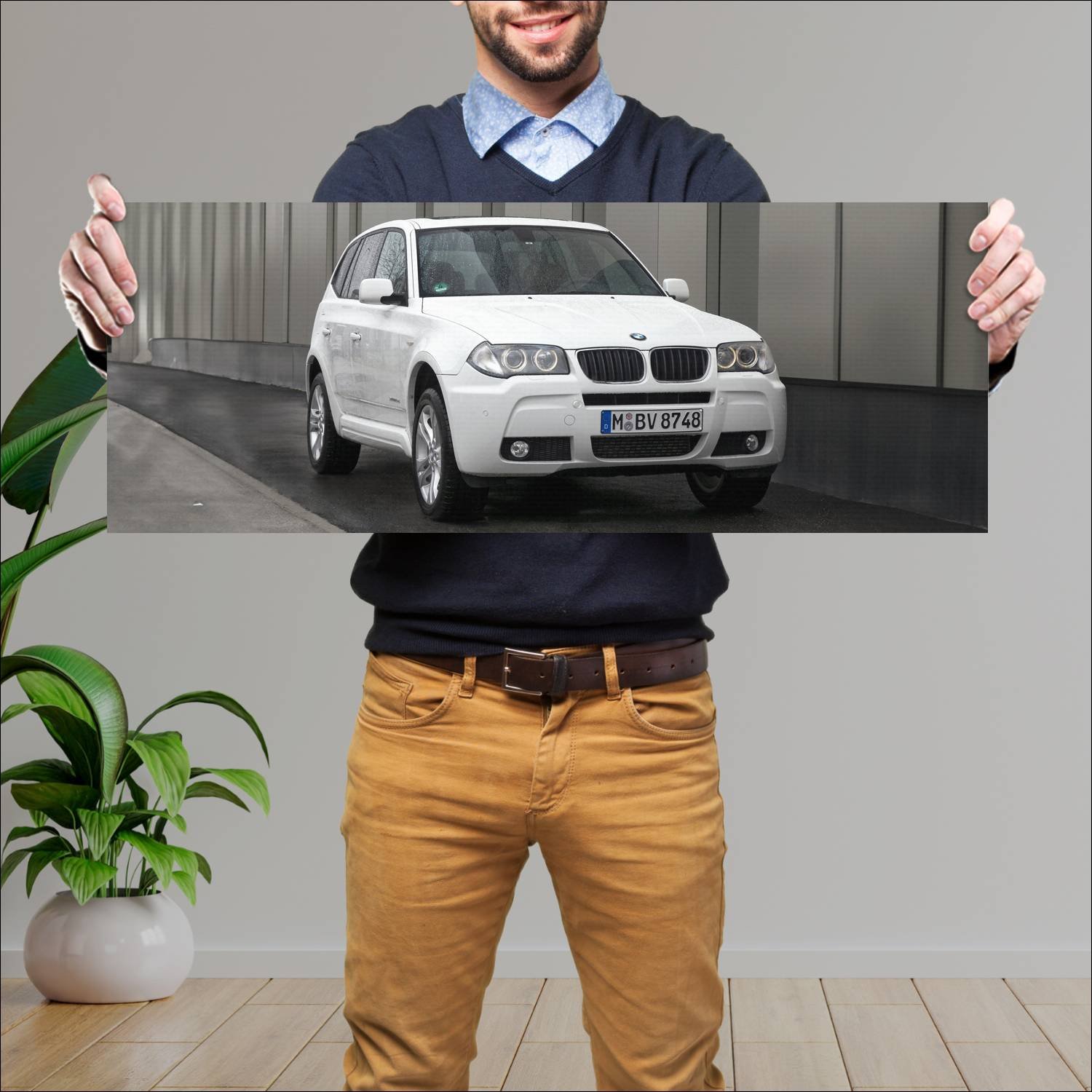 Cuadro grande 30x80cm 2006 bmw x3 m sport auto 465 Bmw