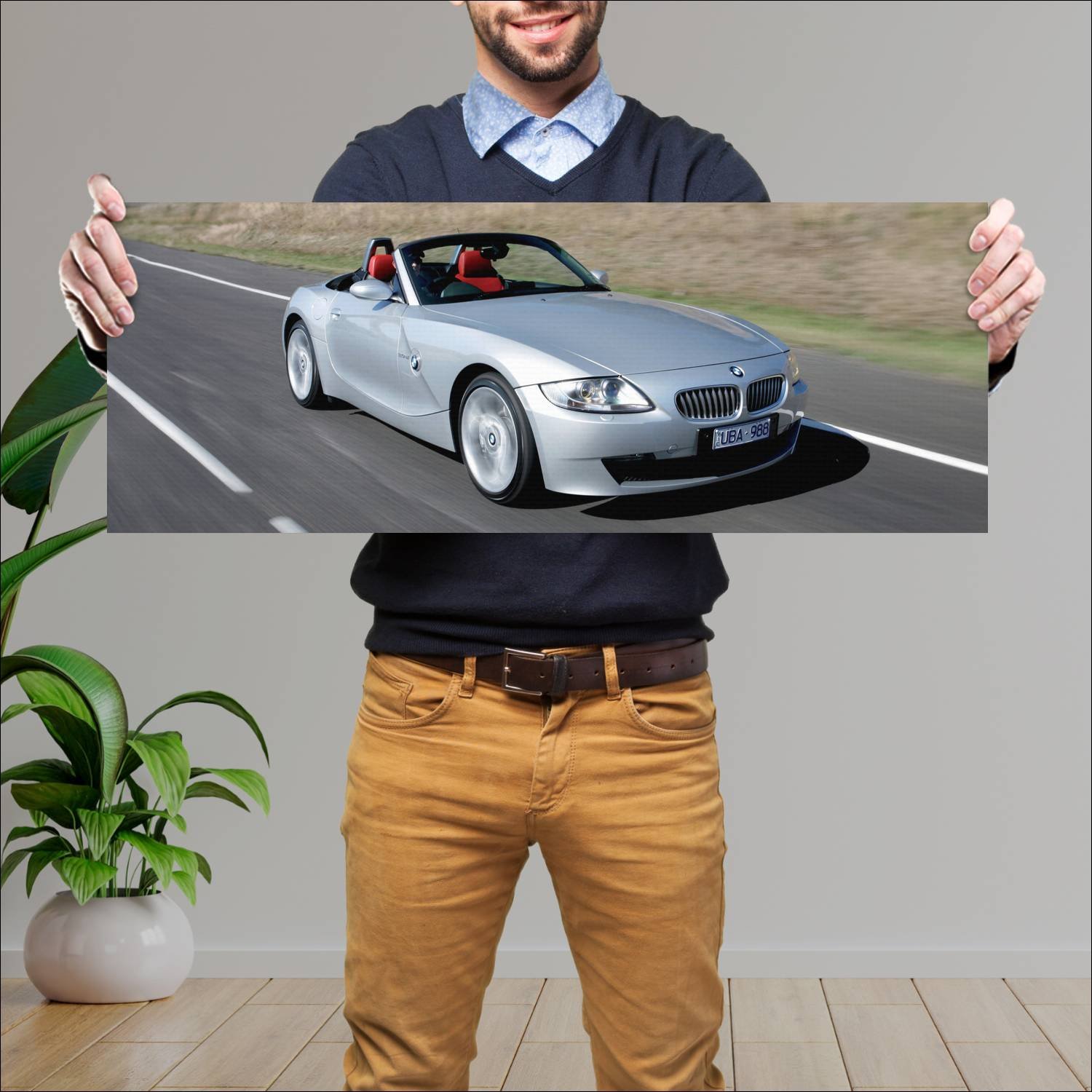 Cuadro grande 30x80cm 2006 bmw z4 au auto 468 Bmw