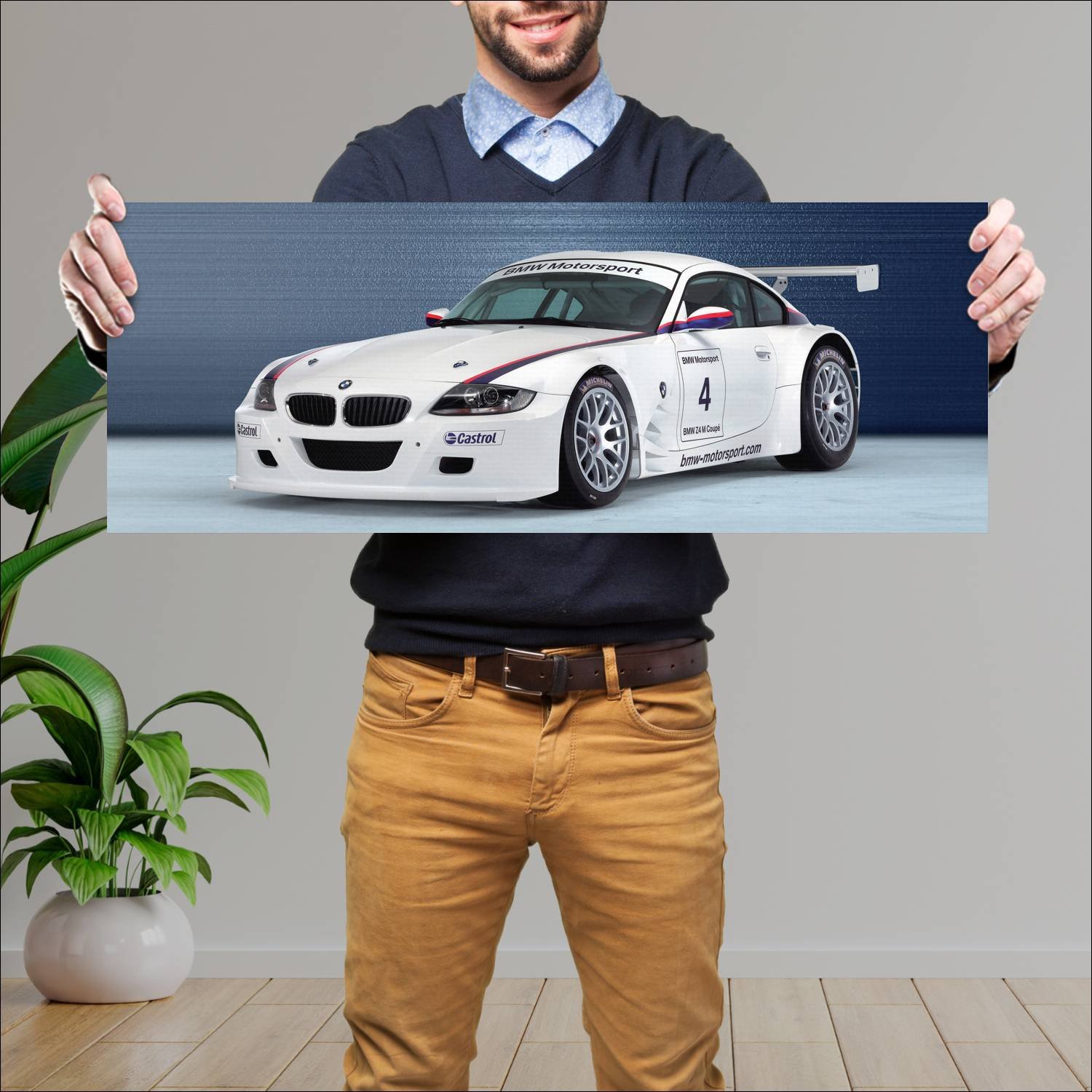 Cuadro grande 30x80cm 2006 bmw z4 m gt auto 477 Bmw