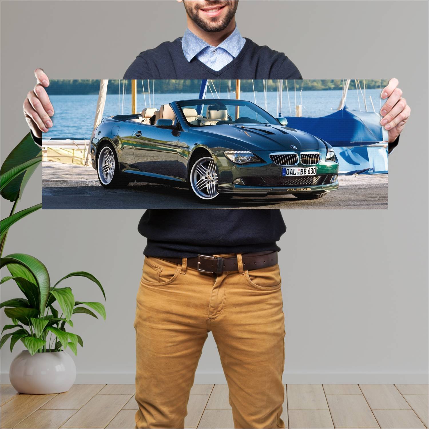 Cuadro grande 30x80cm 2007 alpina b6 s cabrio Bmw