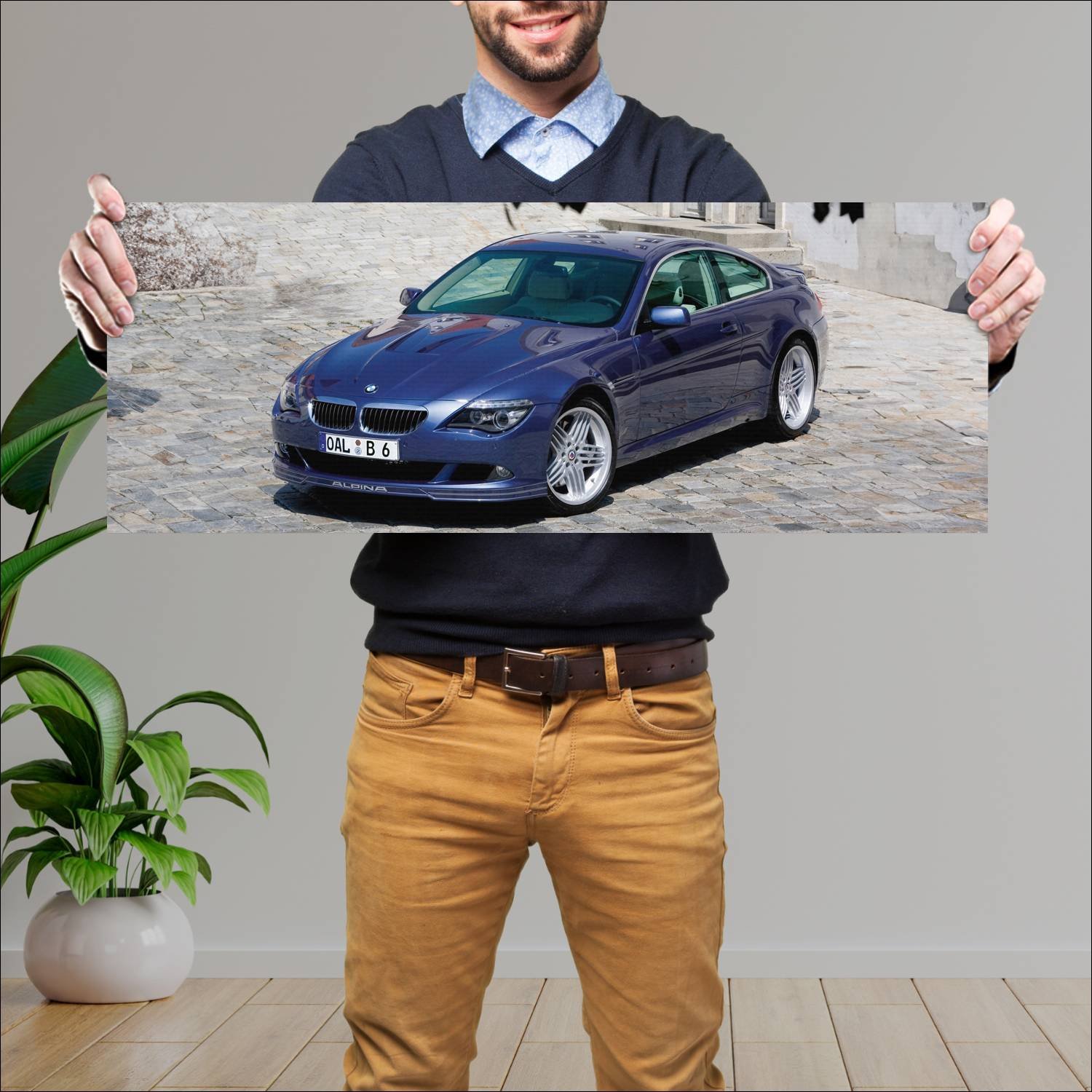 Cuadro grande 30x80cm 2007 alpina b6 s coupe auto 495 Bmw