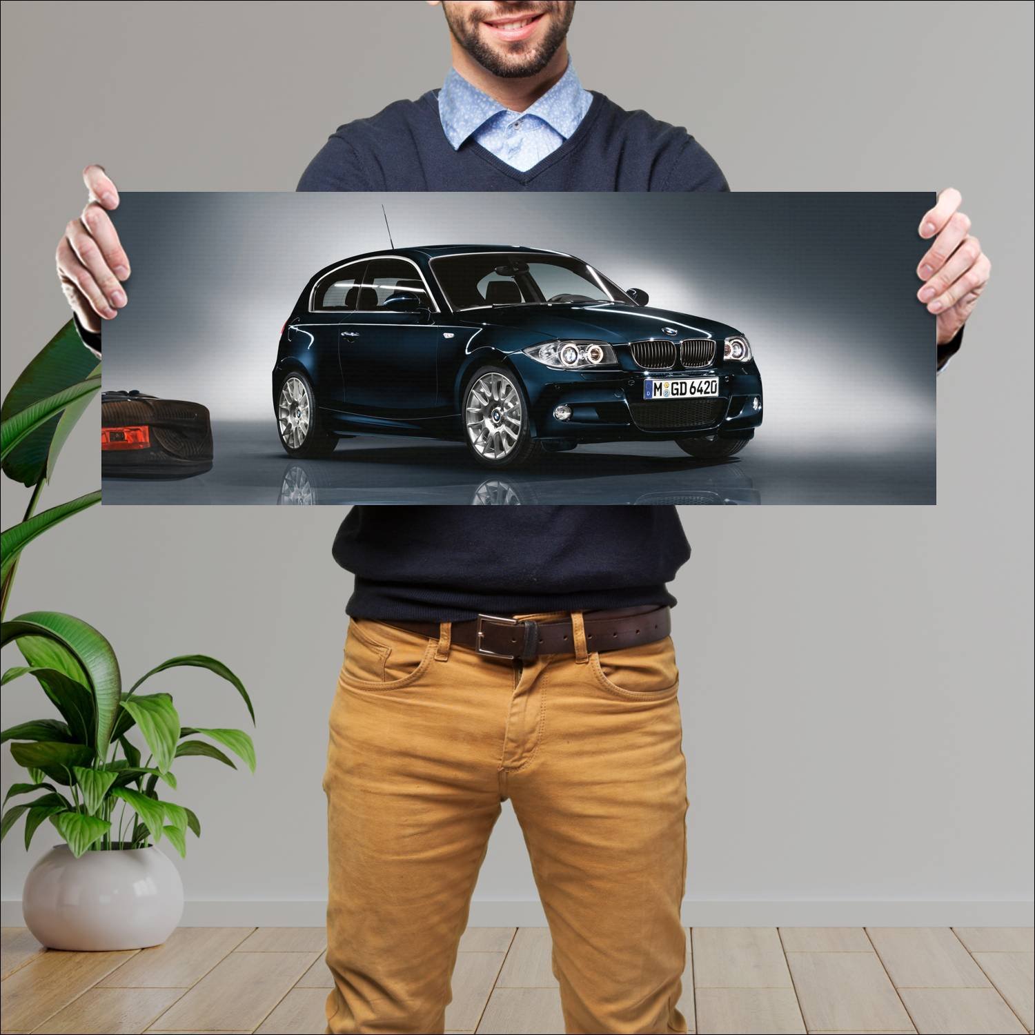 Cuadro grande 30x80cm 2007 bmw 1 series limited sp 500 Bmw