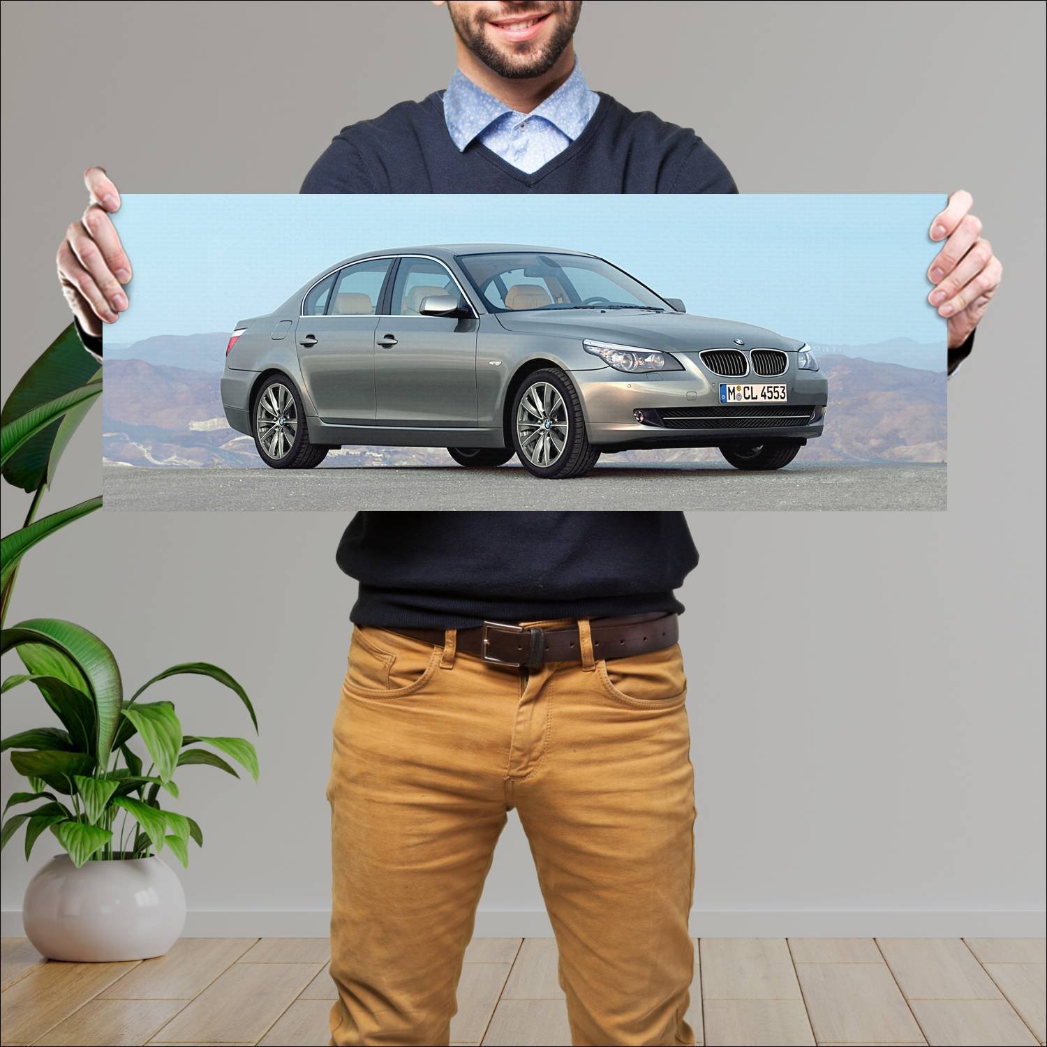 Cuadro grande 30x80cm 2007 bmw 5 series auto 510 Bmw