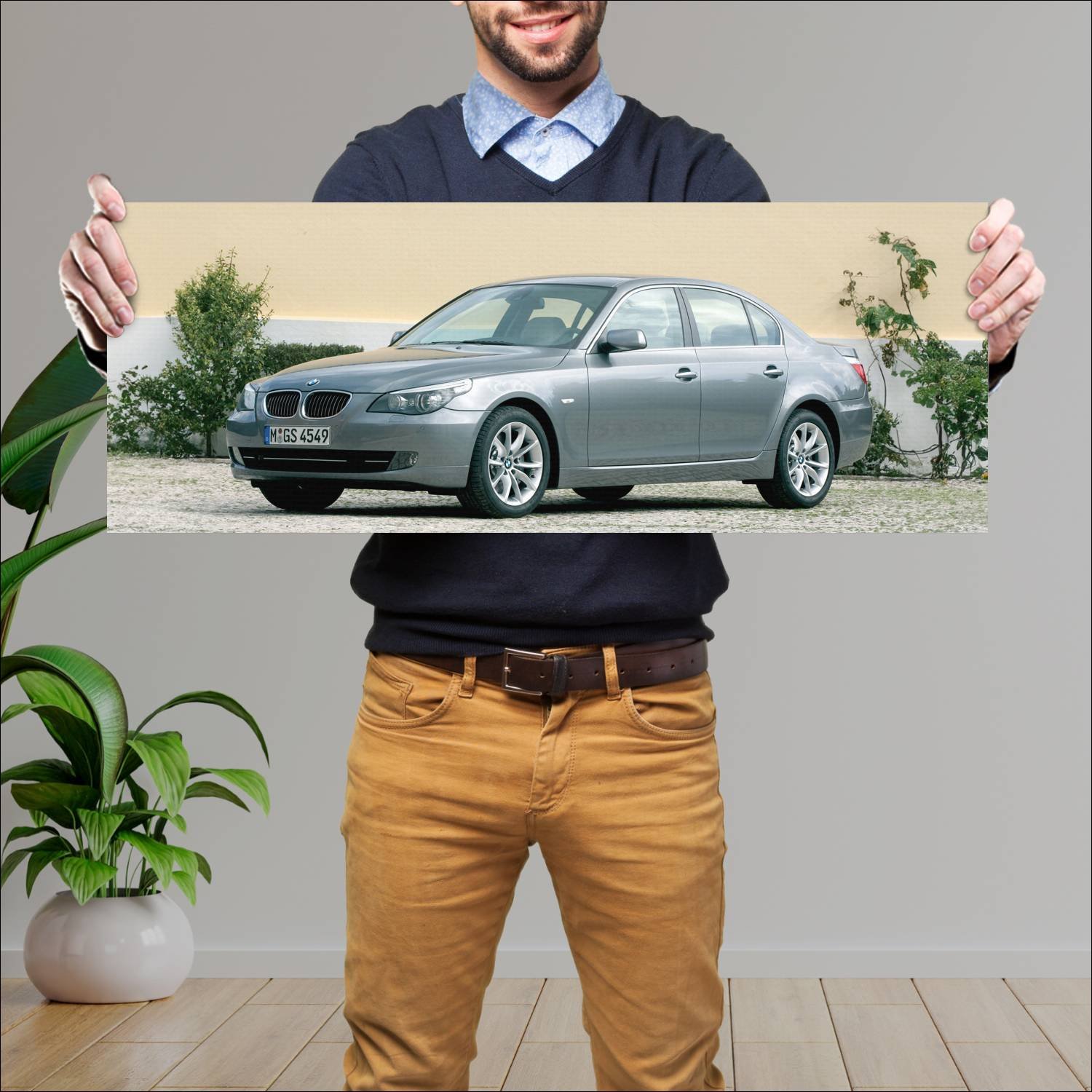 Cuadro grande 30x80cm 2007 bmw 5 series auto 511 Bmw