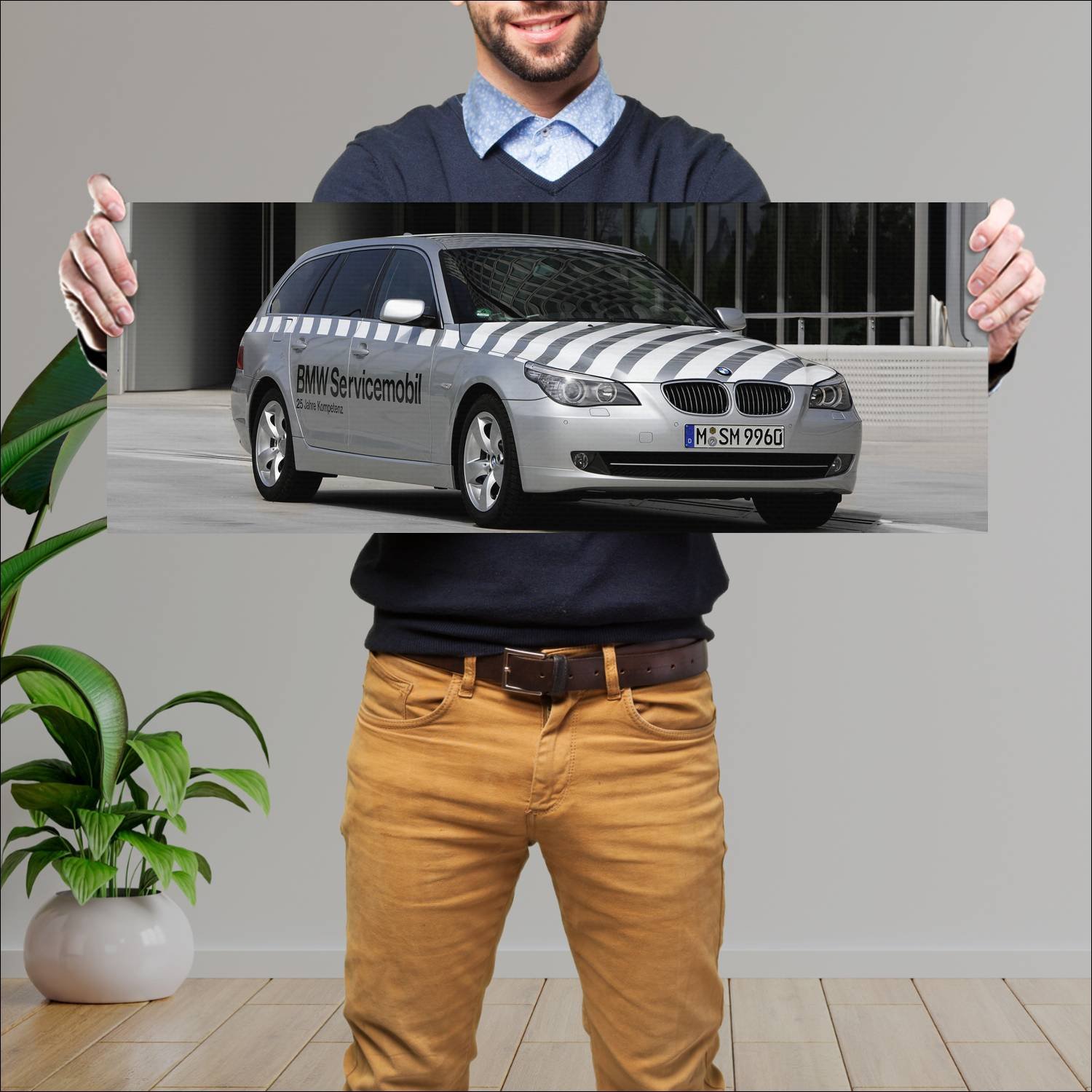 Cuadro grande 30x80cm 2007 bmw 5 series touring se 517 Bmw