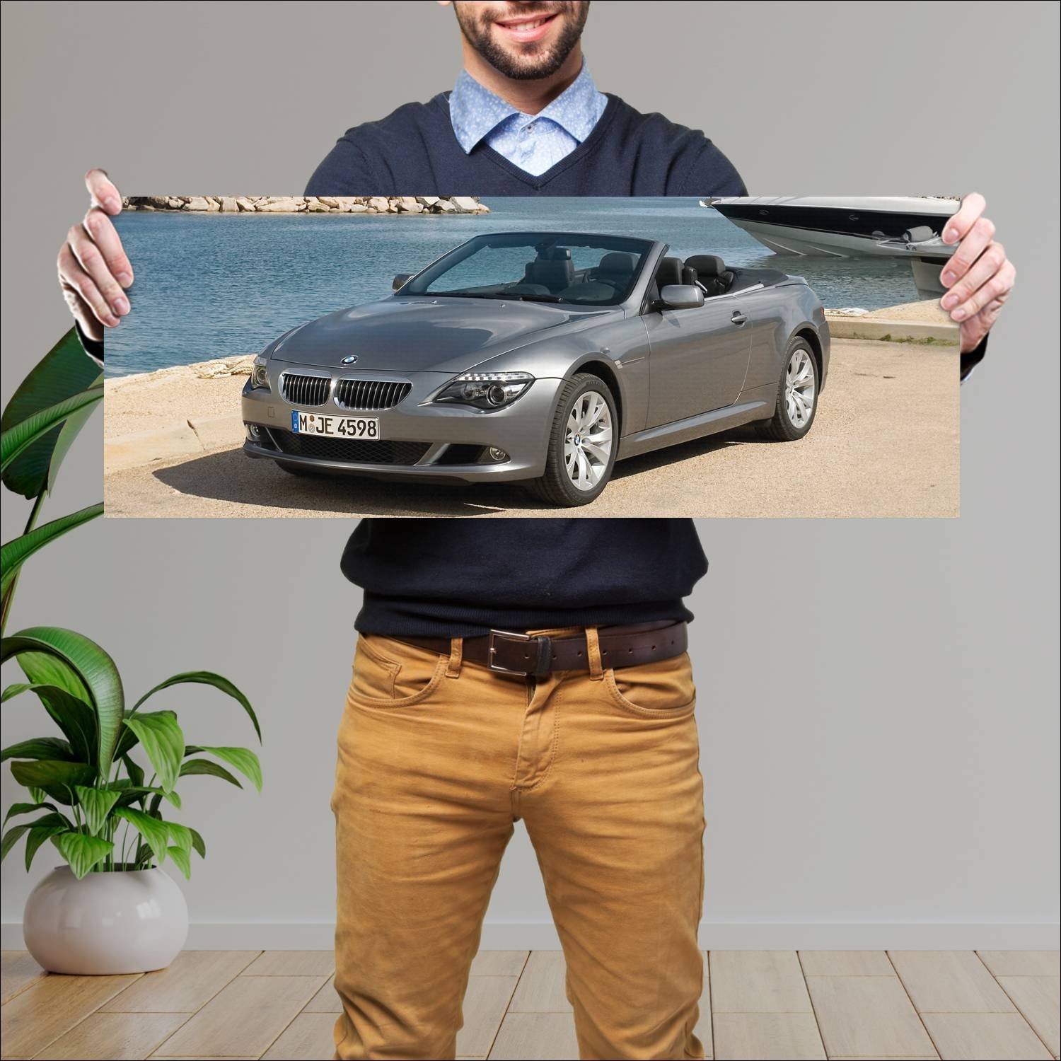 Cuadro grande 30x80cm 2007 bmw 6 series convertibl 518 Bmw