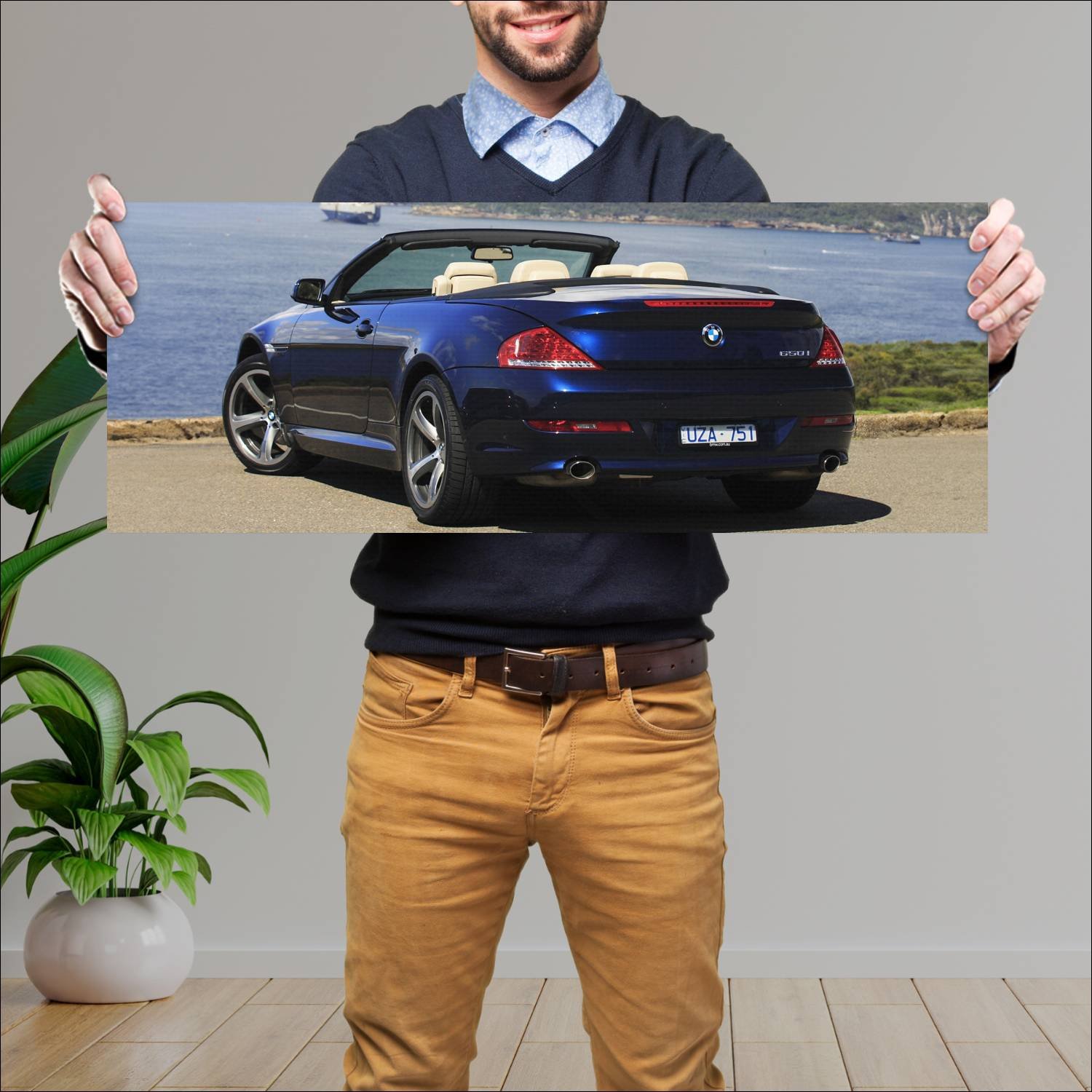Cuadro grande 30x80cm 2007 bmw 6 series convertibl 520 Bmw