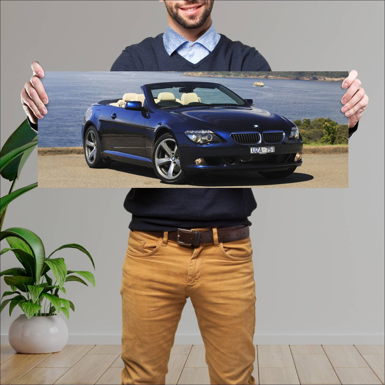 Cuadro grande 30x80cm 2007 bmw 6 series convertibl 521 Bmw