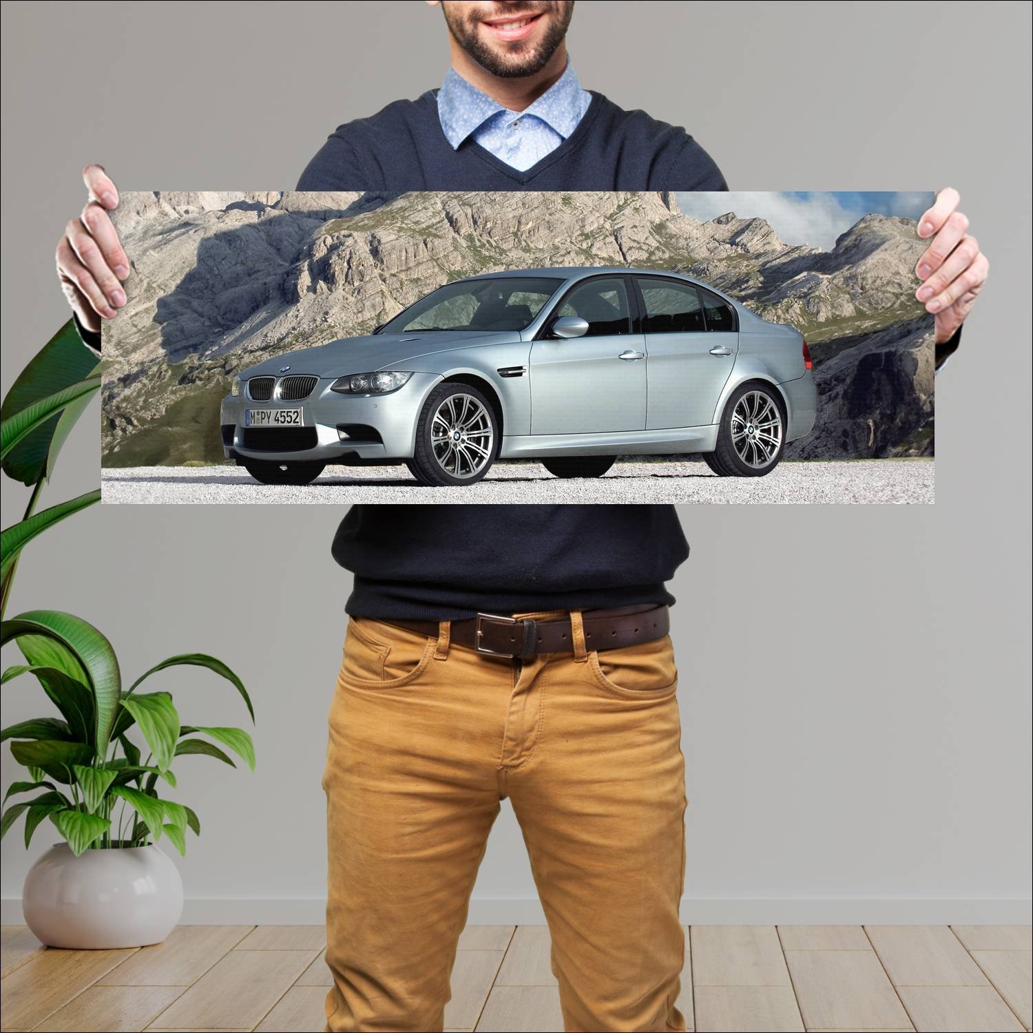 Cuadro grande 30x80cm 2007 bmw m3 auto 532 Bmw