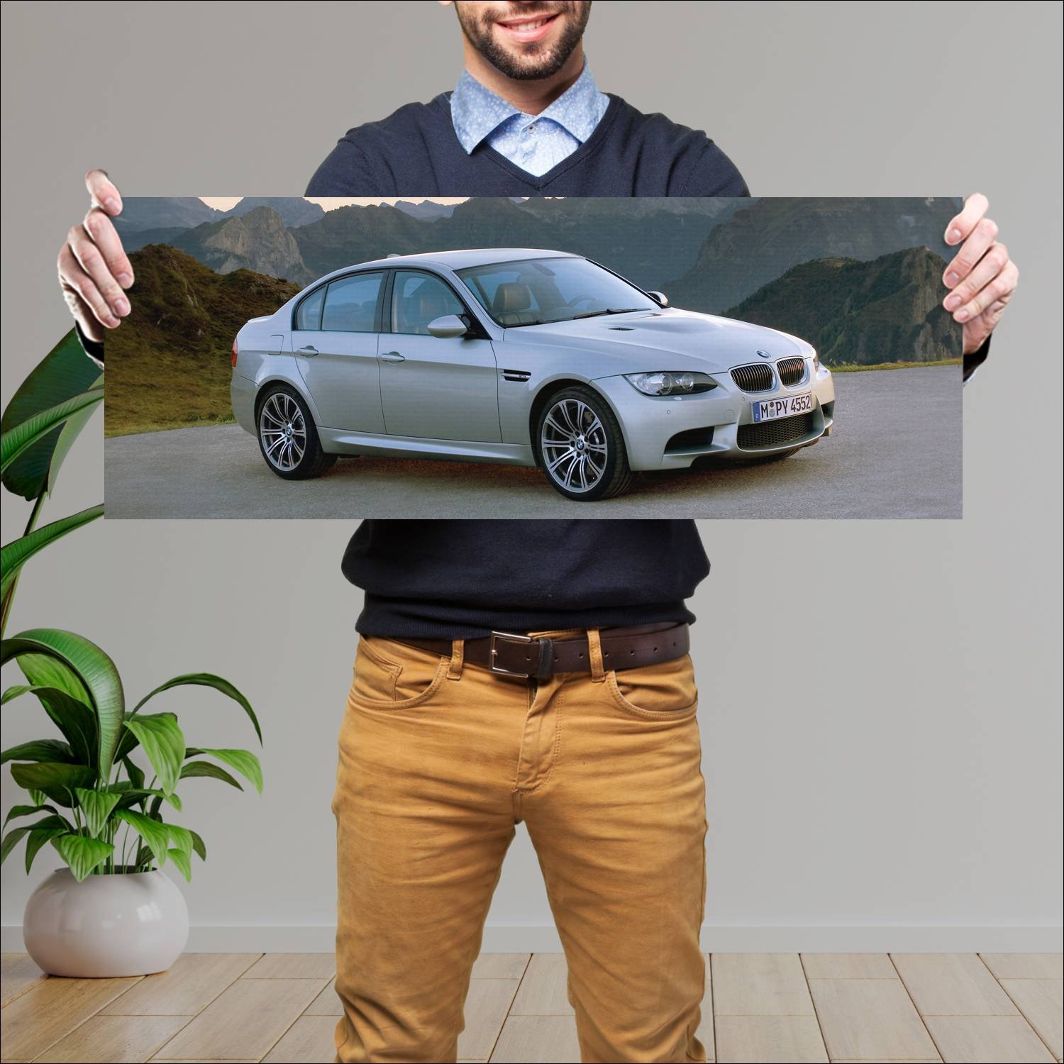 Cuadro grande 30x80cm 2007 bmw m3 auto 533 Bmw