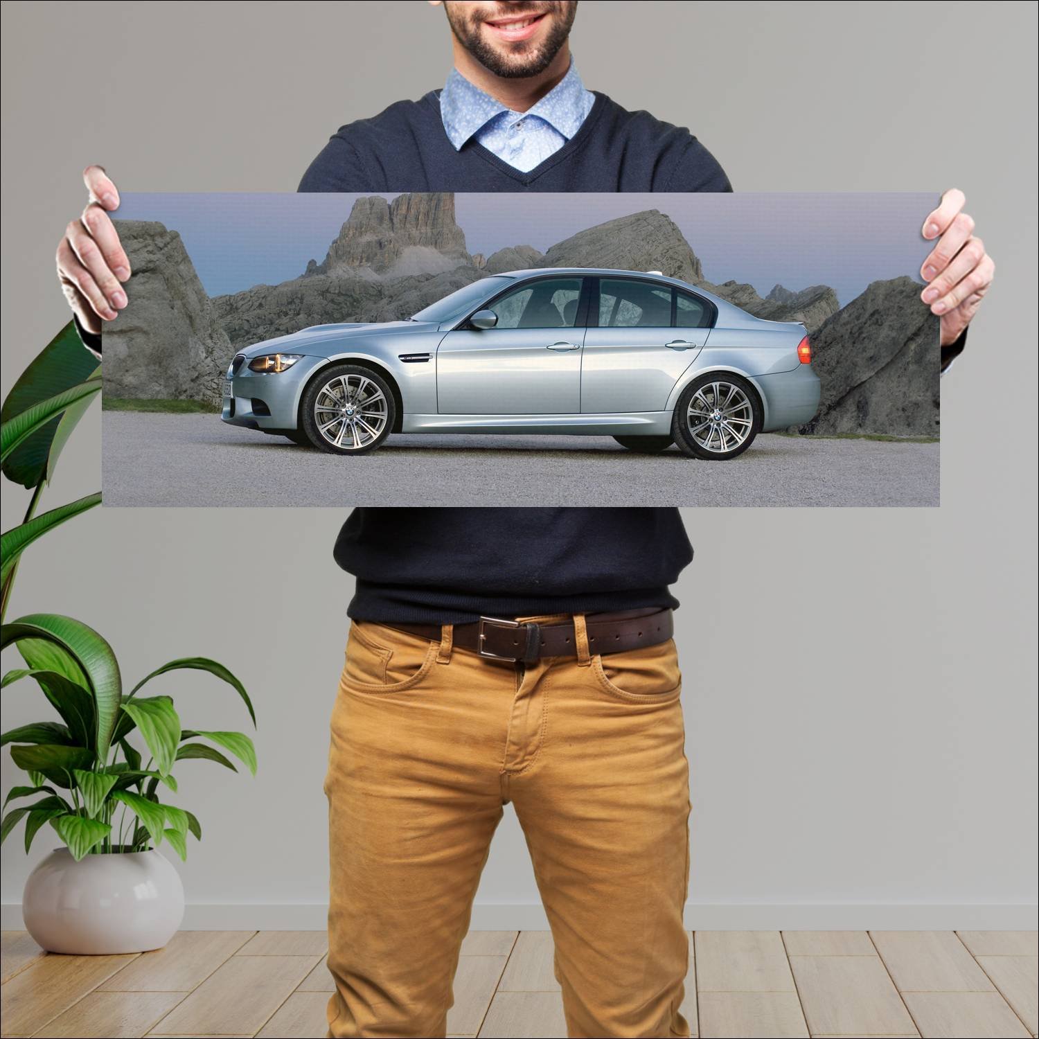 Cuadro grande 30x80cm 2007 bmw m3 auto 534 Bmw