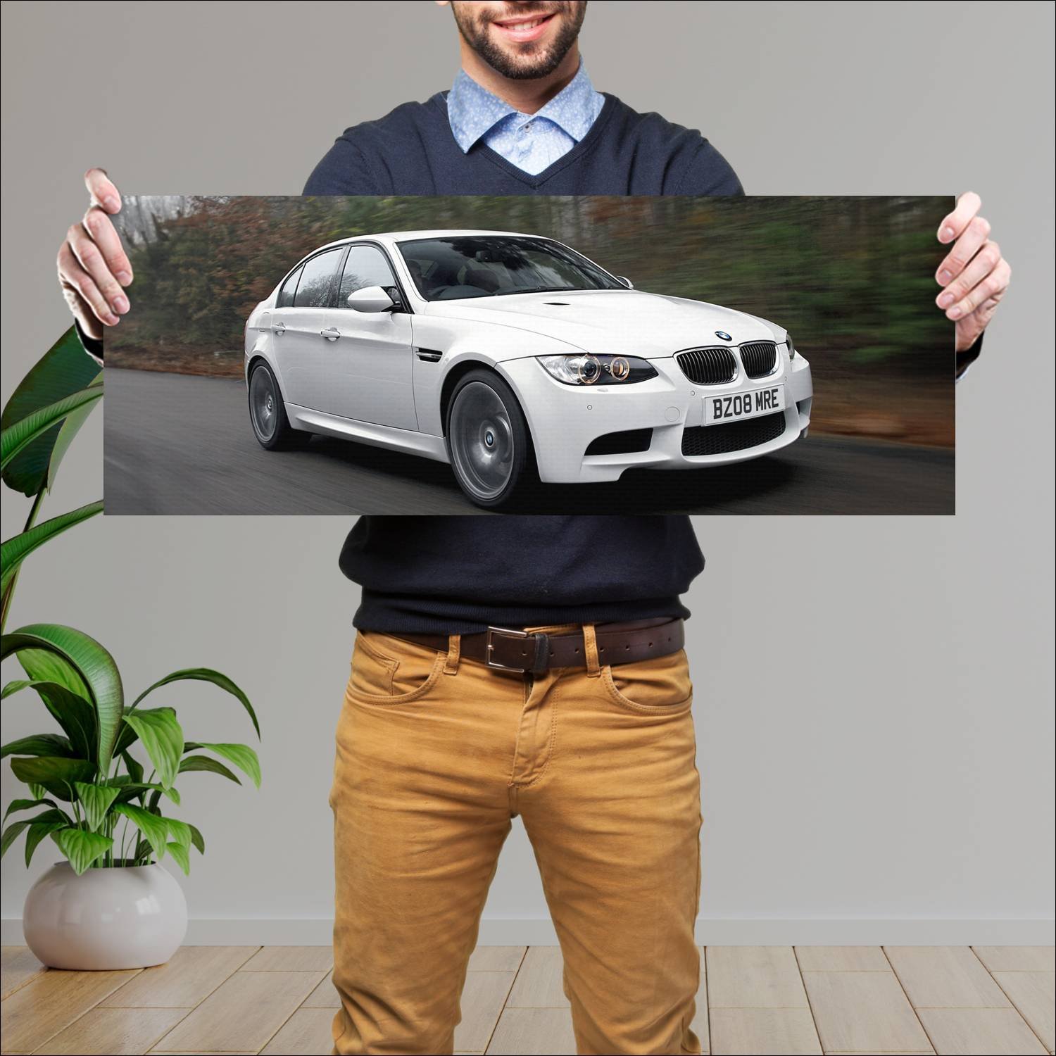 Cuadro grande 30x80cm 2007 bmw m3 uk auto 540 Bmw