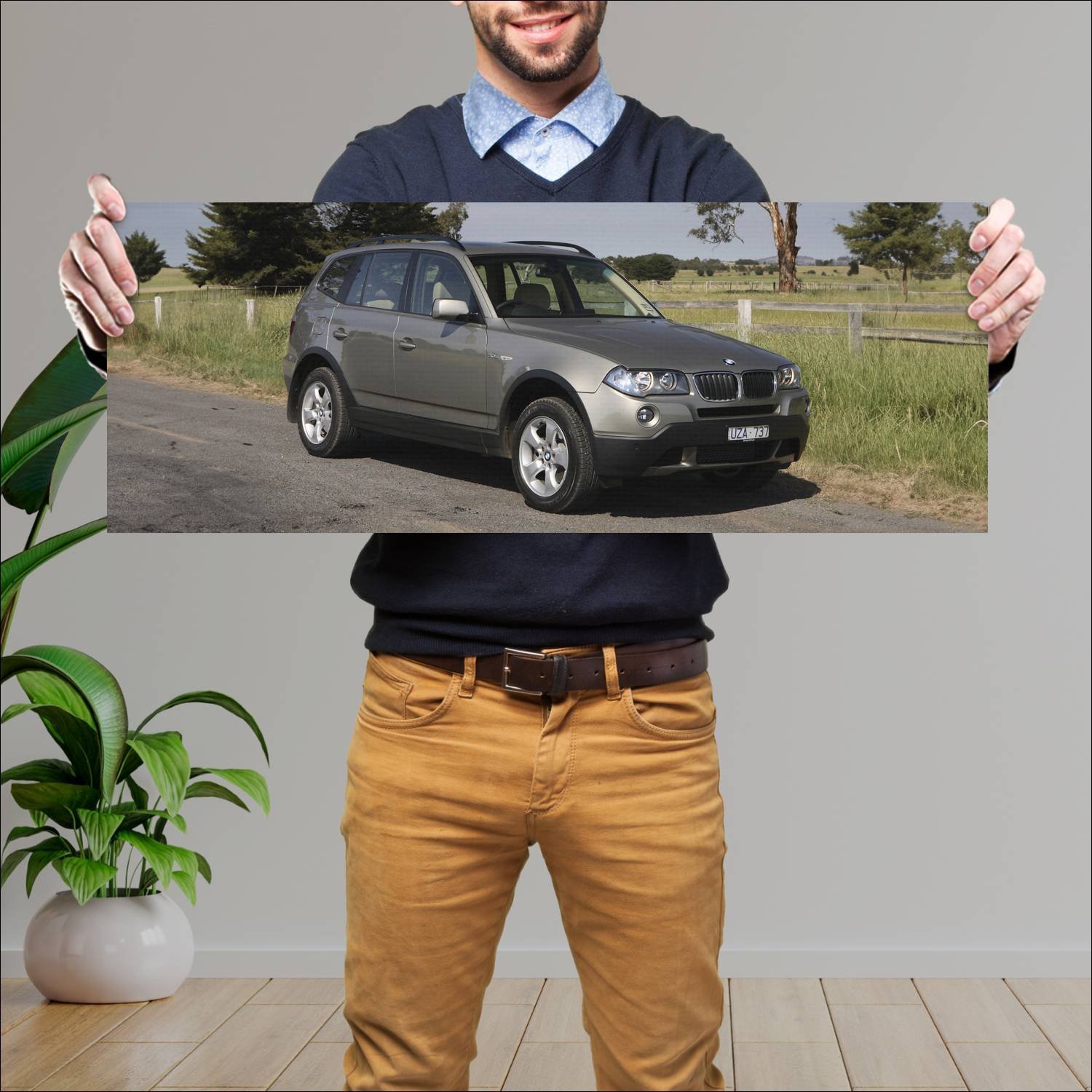 Cuadro grande 30x80cm 2007 bmw x3 au auto 544 Bmw