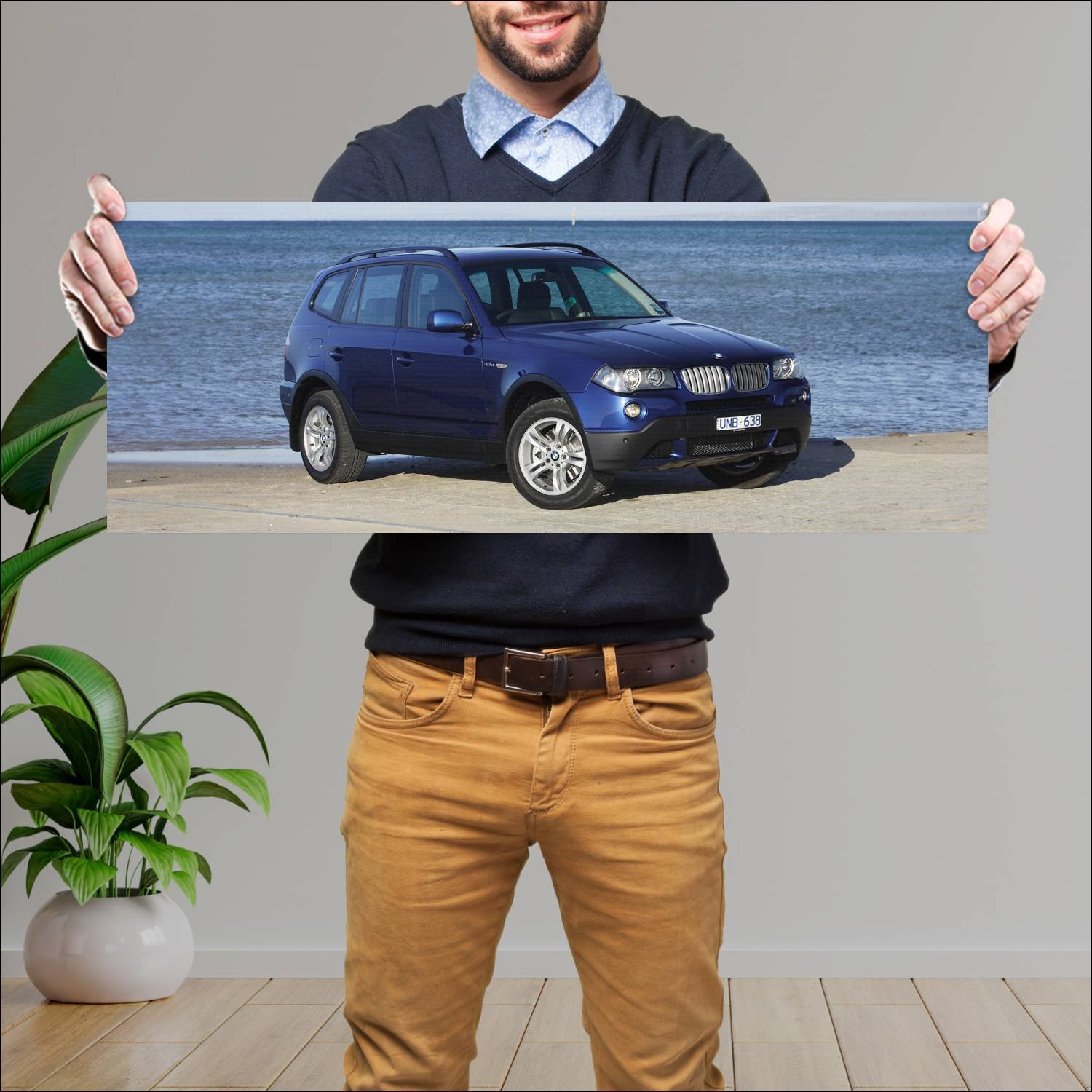Cuadro grande 30x80cm 2007 bmw x3 au auto 545 Bmw