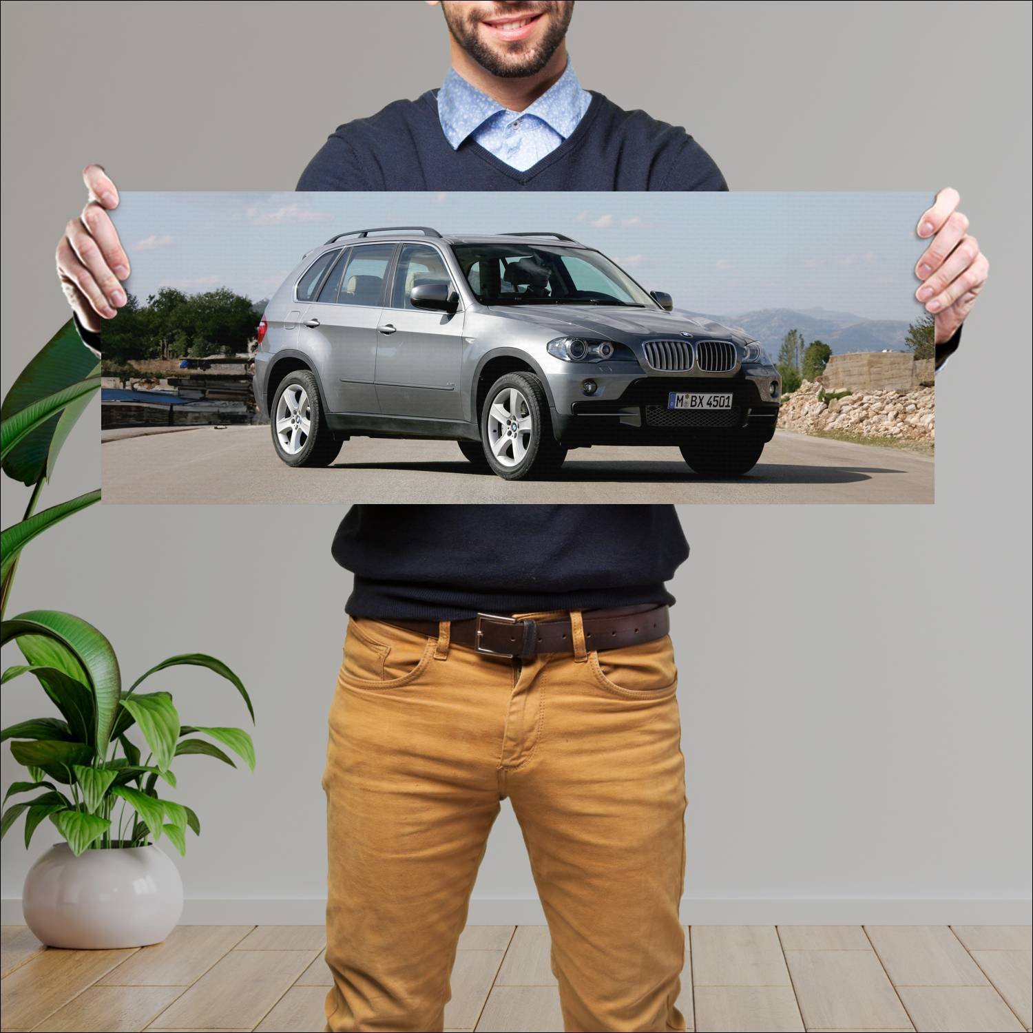 Cuadro grande 30x80cm 2007 bmw x5 auto 546 Bmw