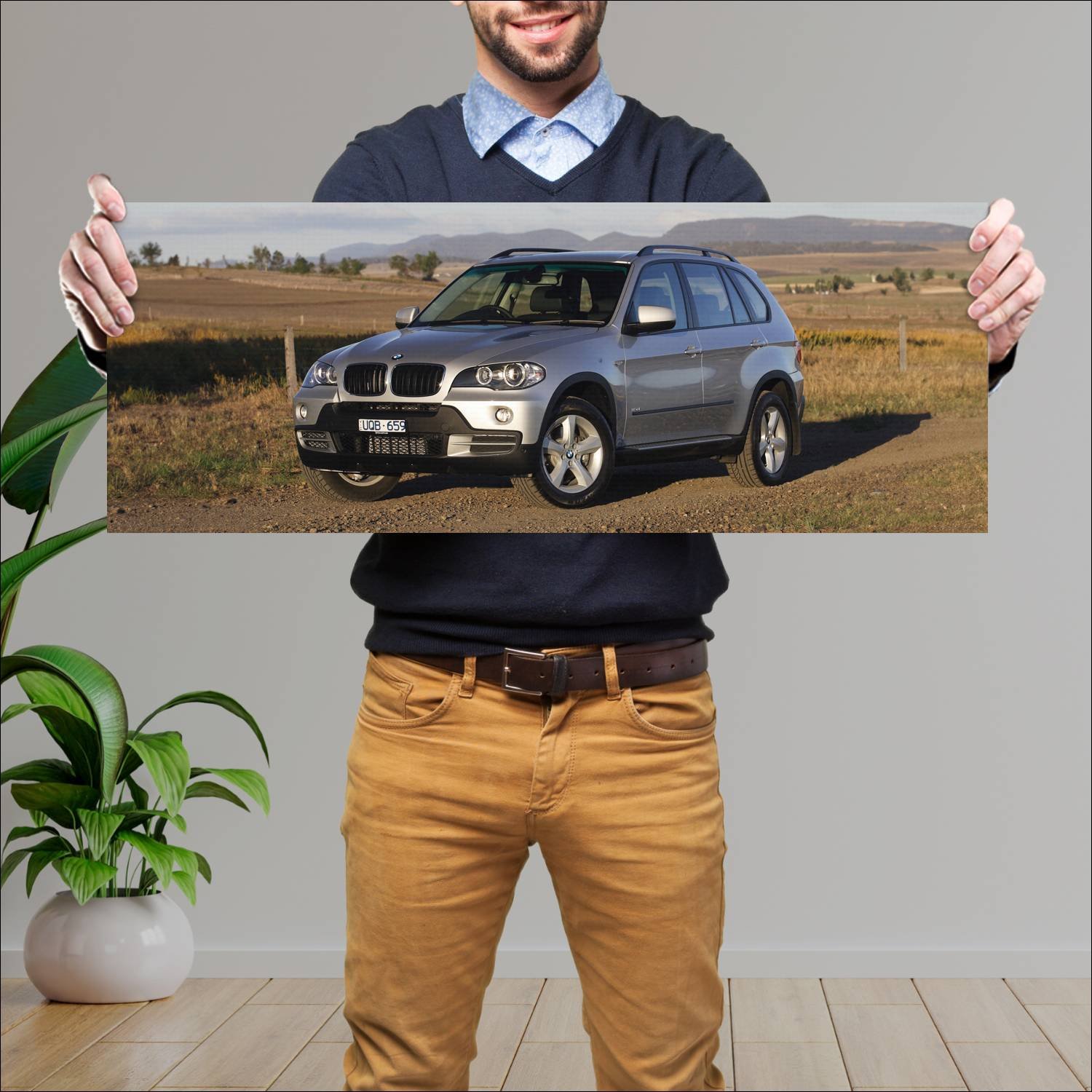Cuadro grande 30x80cm 2007 bmw x5 au auto 547 Bmw