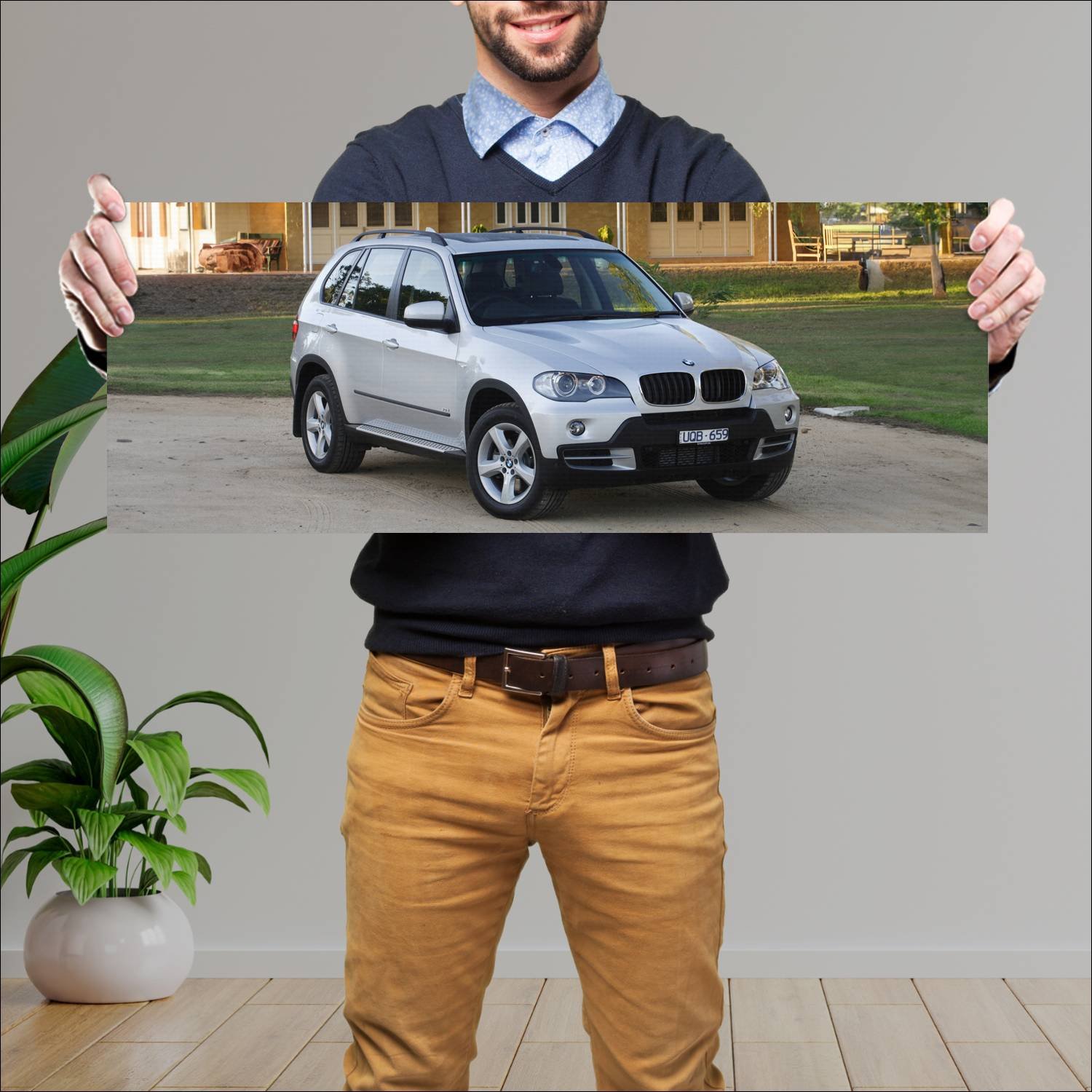 Cuadro grande 30x80cm 2007 bmw x5 au auto 549 Bmw