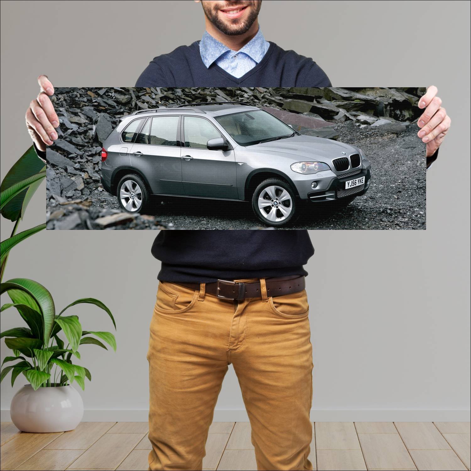 Cuadro grande 30x80cm 2007 bmw x5 uk auto 552 Bmw