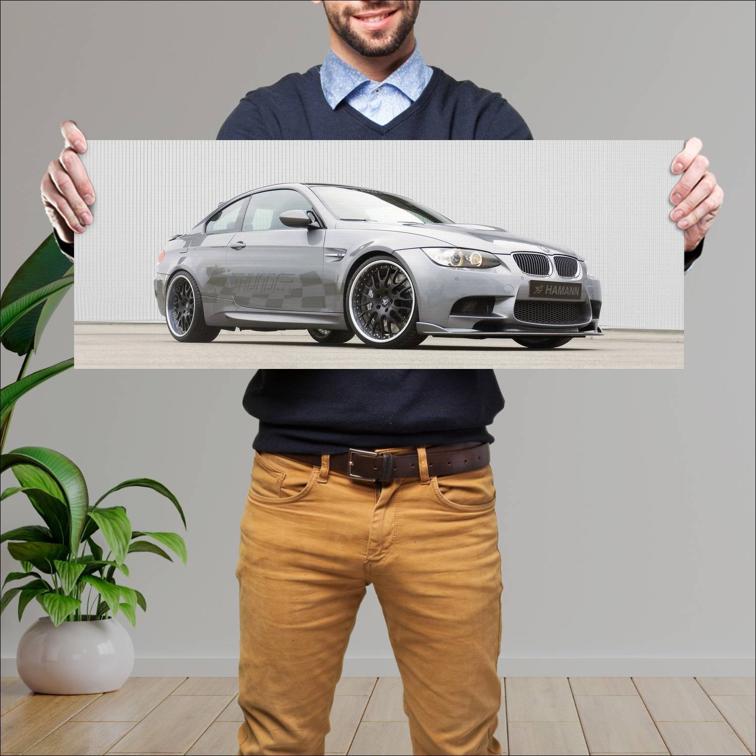 Cuadro grande 30x80cm 2007 hamann thunder auto 554 Bmw