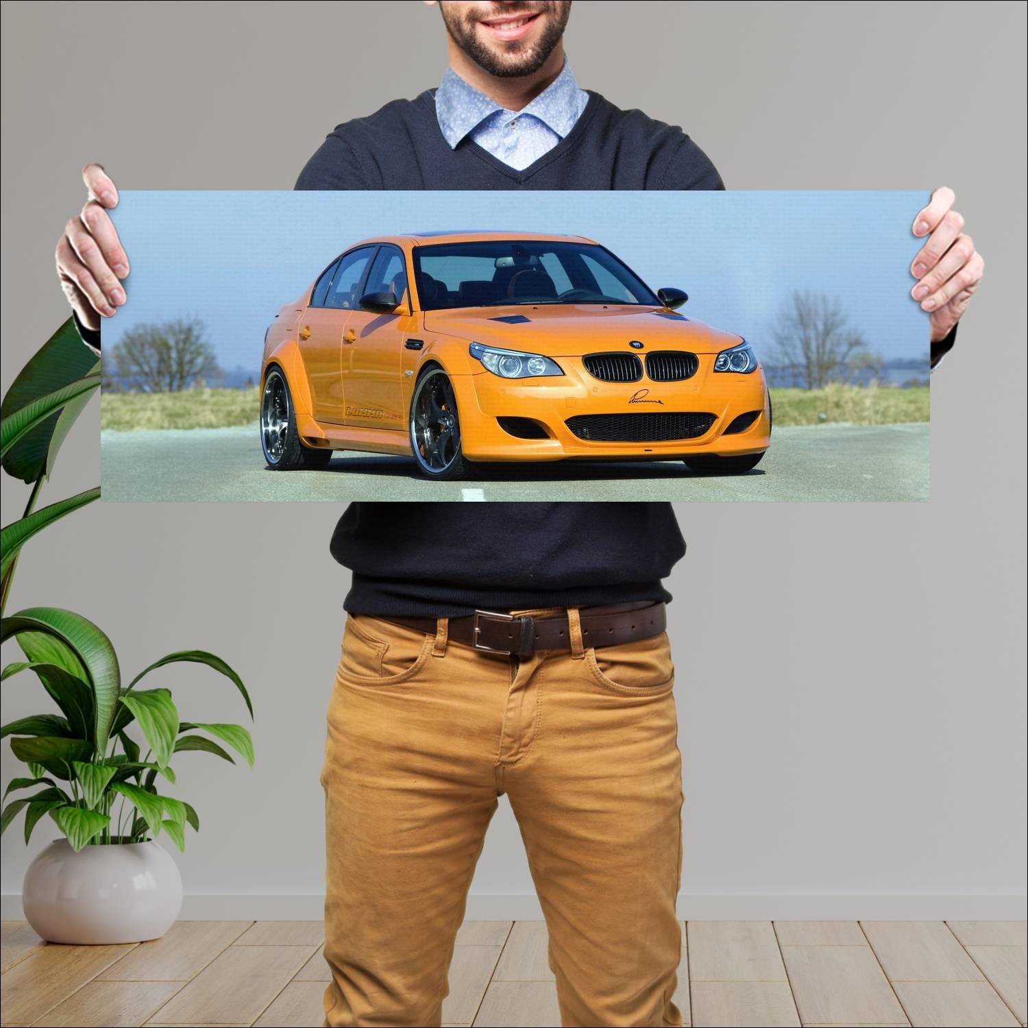 Cuadro grande 30x80cm 2007 lumma clr 500 rs auto 555 Bmw